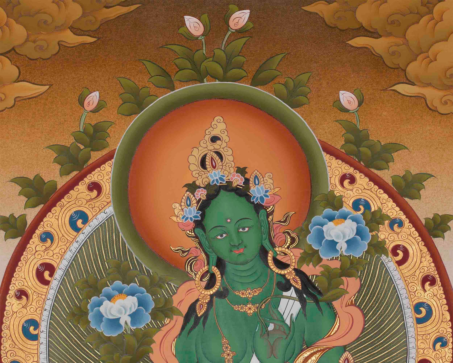 Original Hand-Painted Green Tara Painting | Tara Thangka