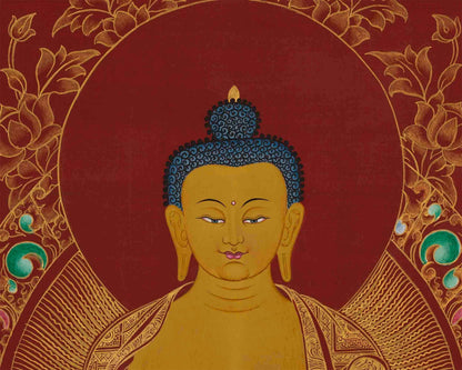 Shakyamuni Buddha on Red Background | Gautama Buddha