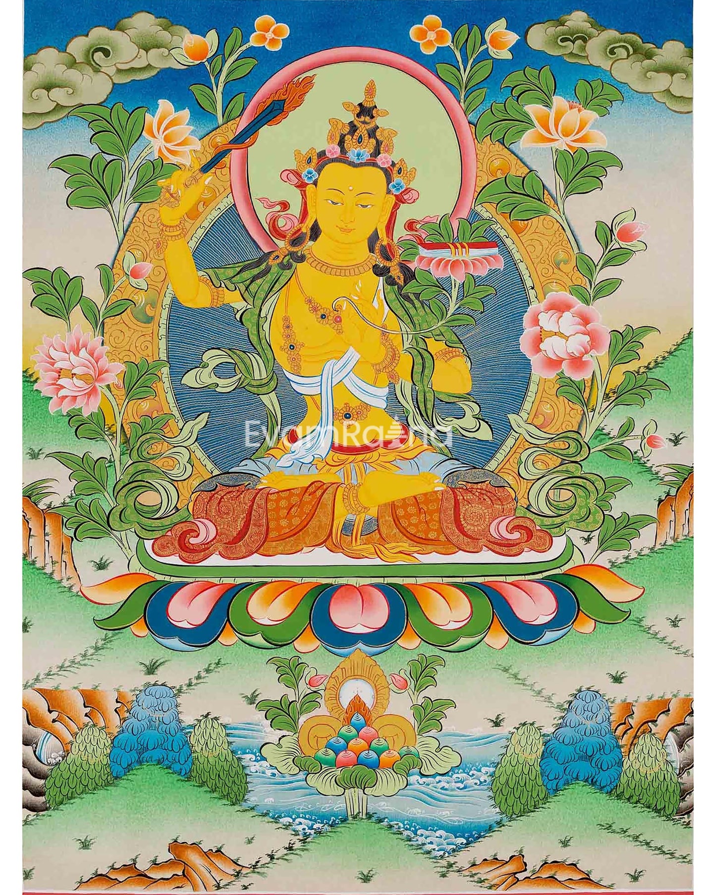 Manjushri Thangka Painting