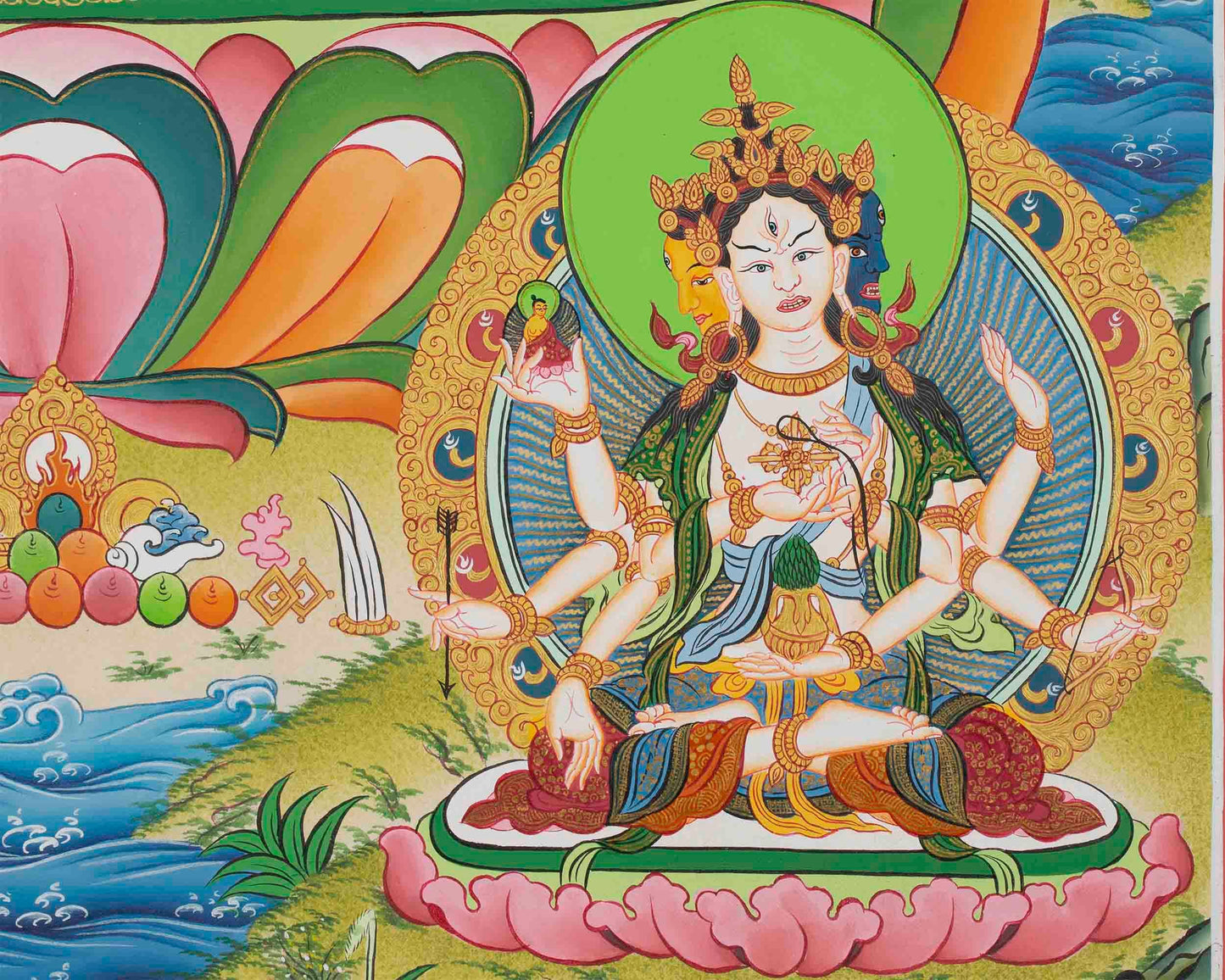 White Tara Thangka Painting | Compassionate Goddess | Tibetan Meditation Art