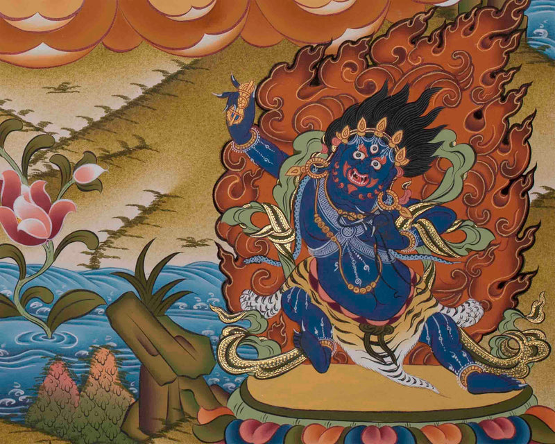 Manjushri Thangka Painting | Bodhisattva of Wisdom | Hand-Painted Thangka