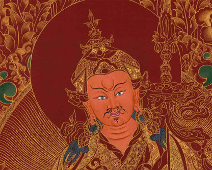 Guru Rinpoche Thangka | Red Background | Guru Padmasambhava