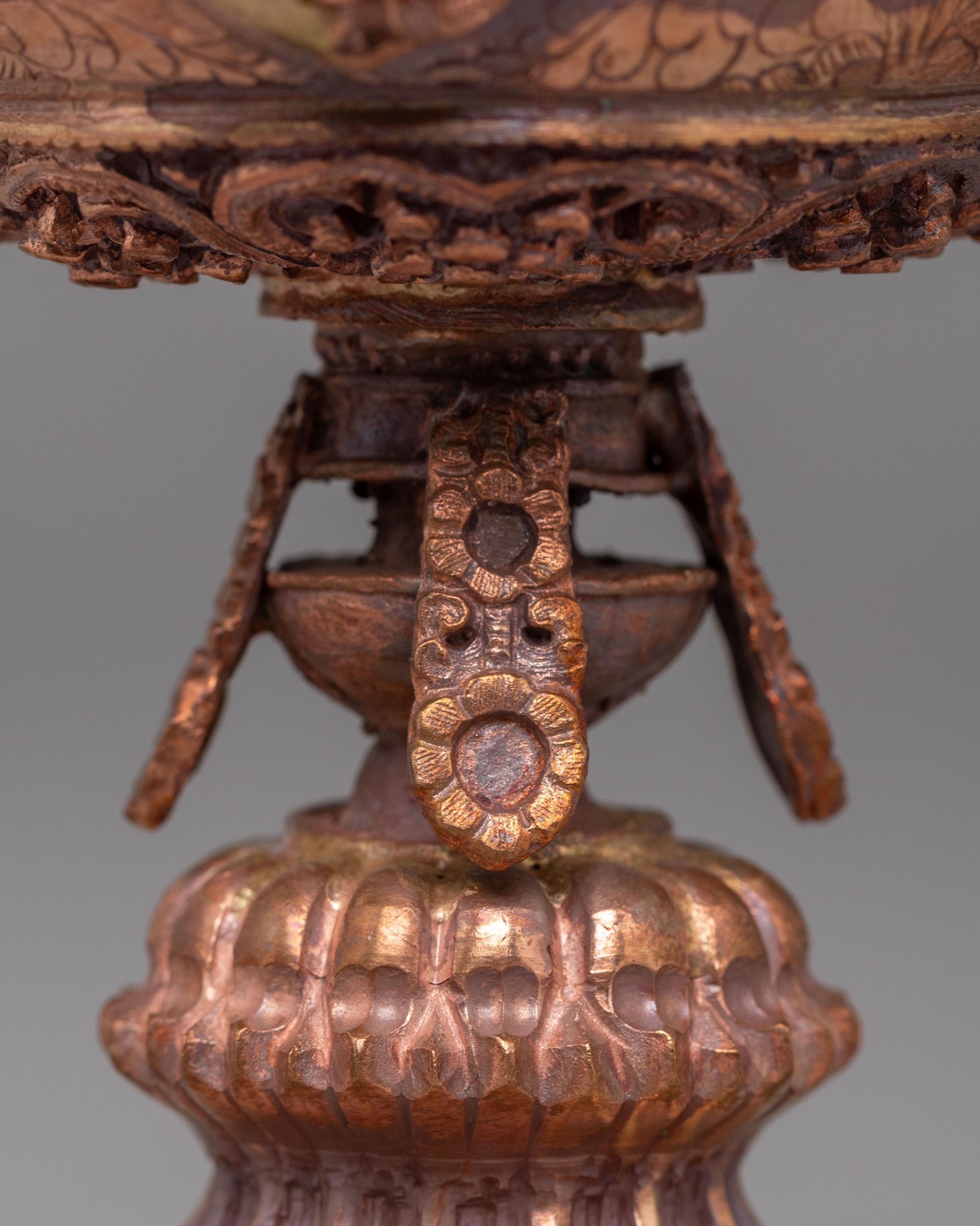 Copper Butter Lamp for Offering | Symbol of Wisdom