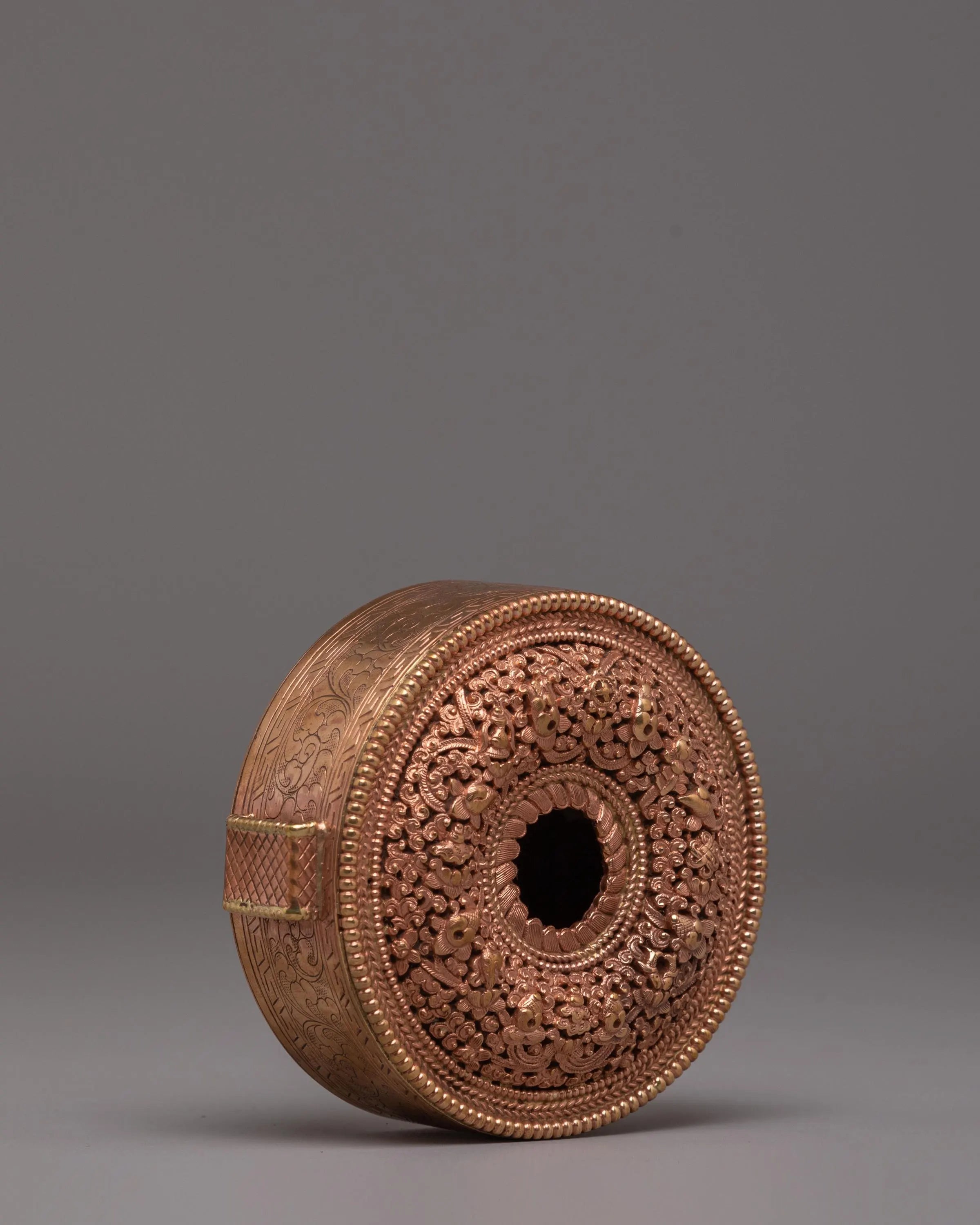 Tibetan Copper Ghau Box | Symbol of Spiritual Protection