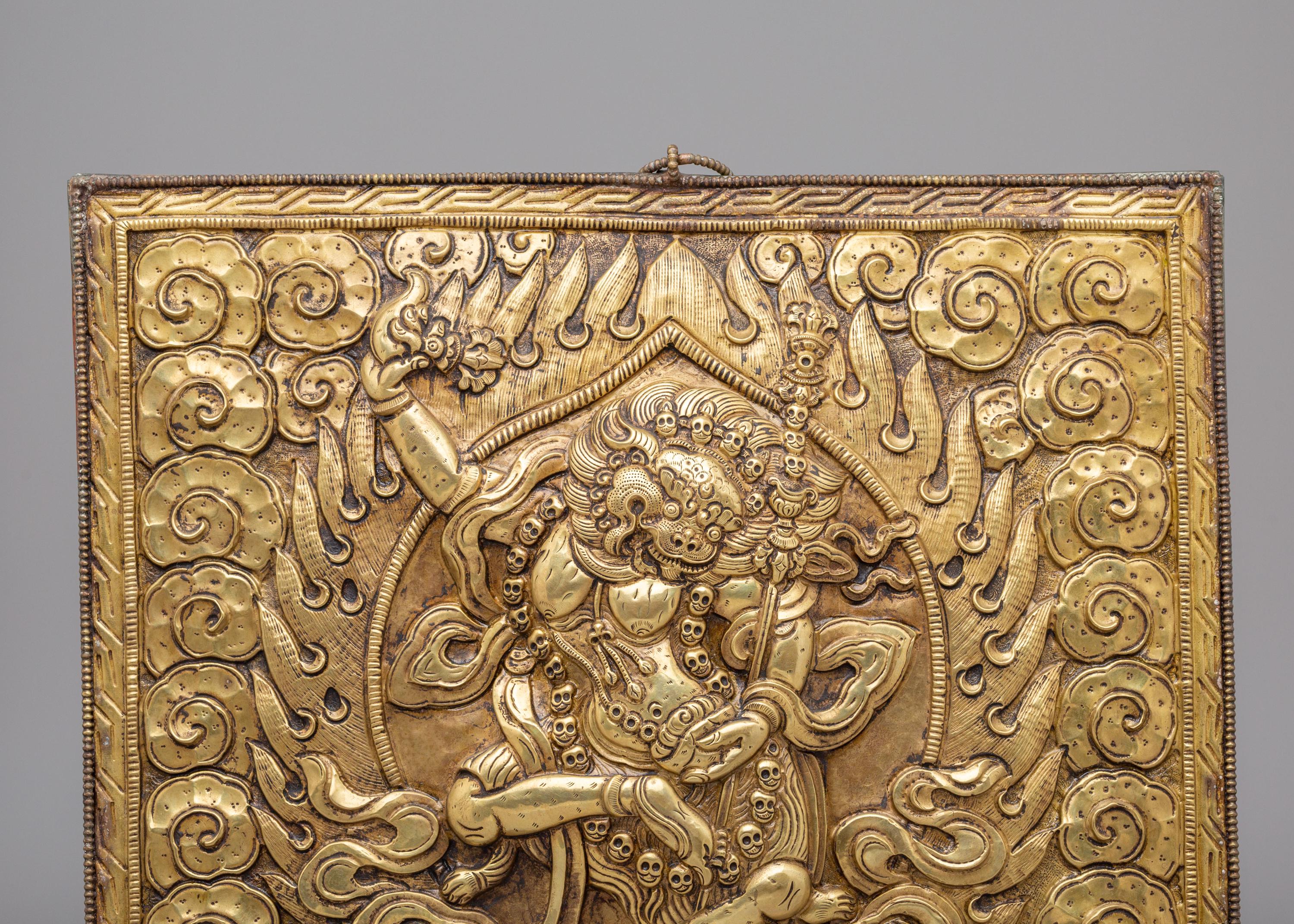 Handmade Simhamukha Wall Hanging | Tibetan Artwork