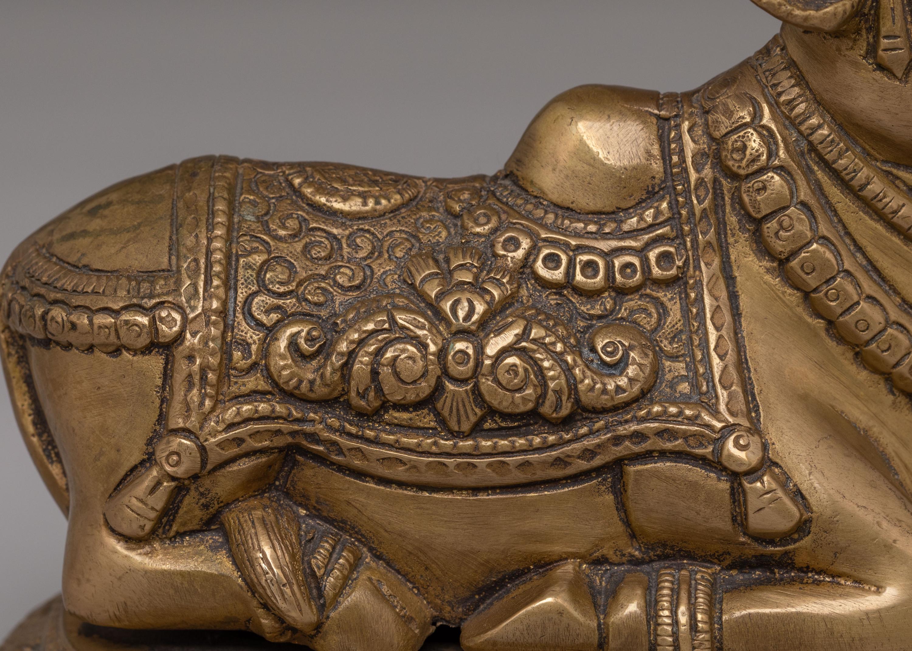 Sacred Nandi Statue | Brass Idol of Lord Shiva's Sacred Bull