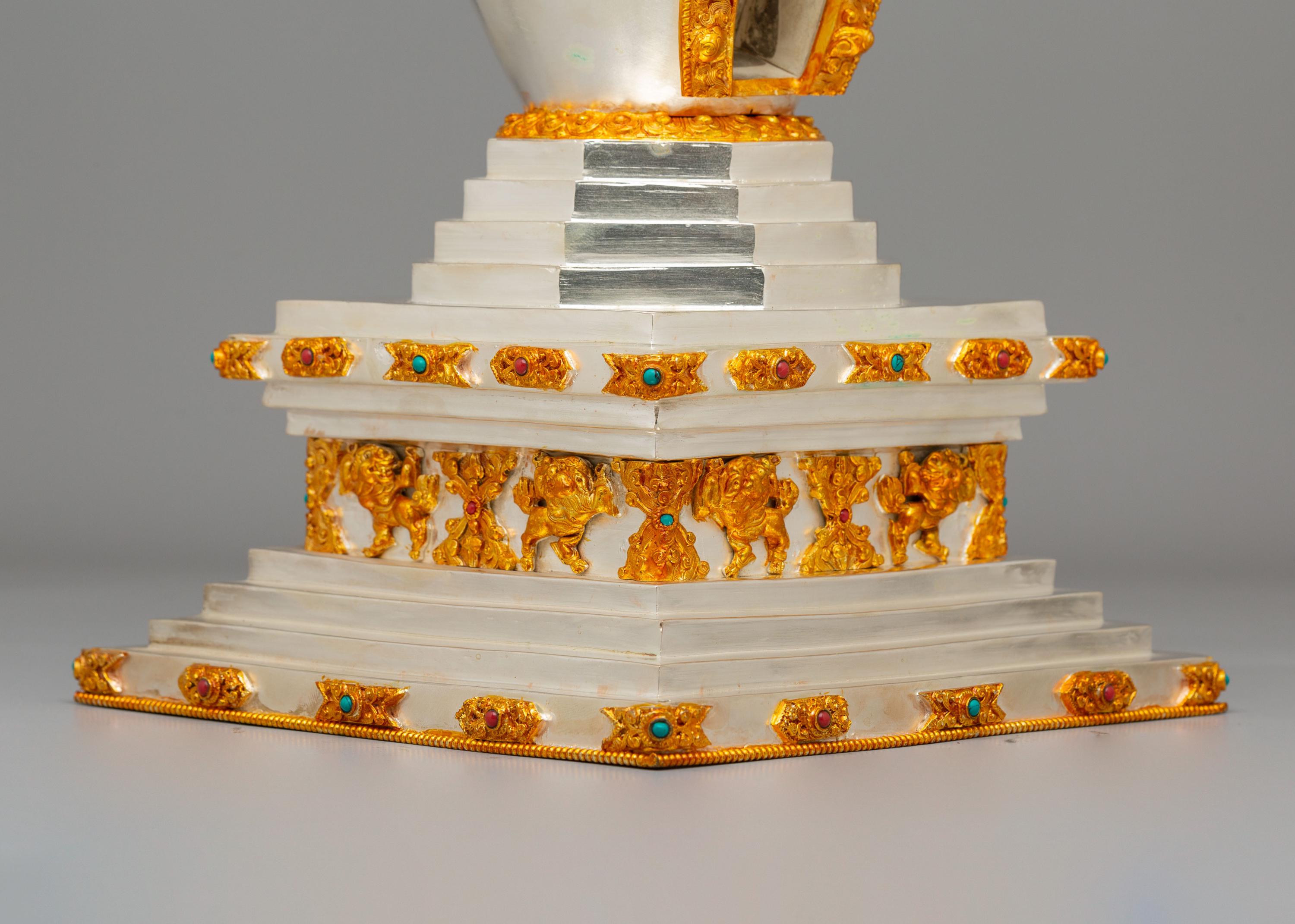 Traditional Handmade Stupa | Sacred Tibetan Buddhist Shrine Decor