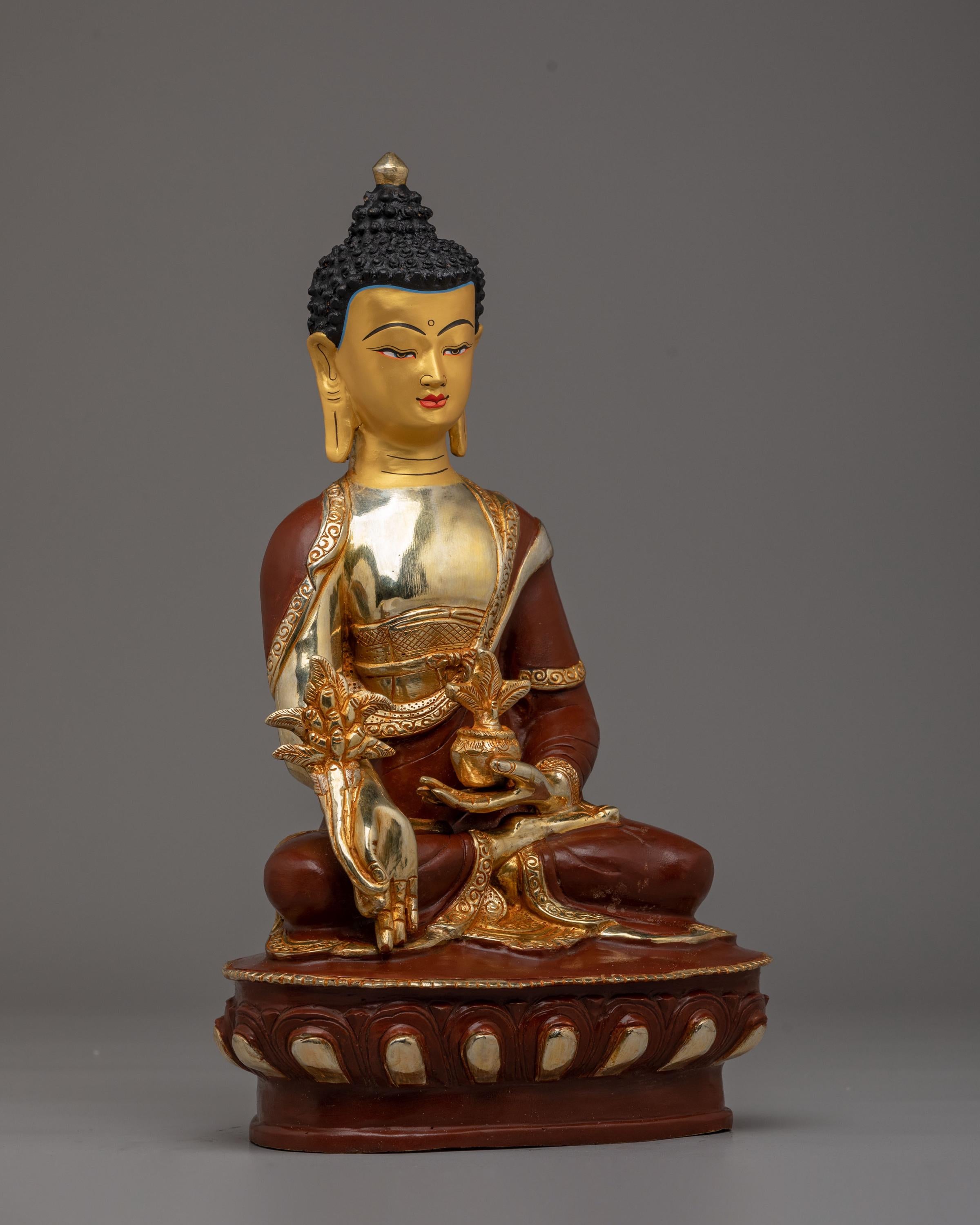 Traditional Tibetan Healing Buddha Statue | Medicine Buddha Sculpture