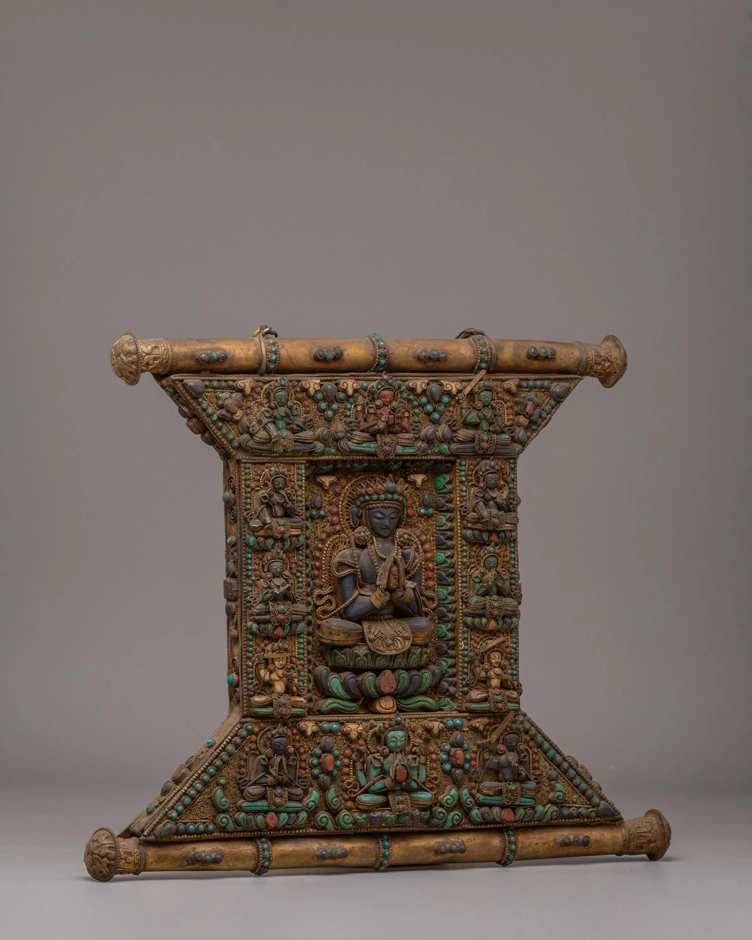 Tibetan Chenrezig Wall Hanging | Metal Thangka For Decor