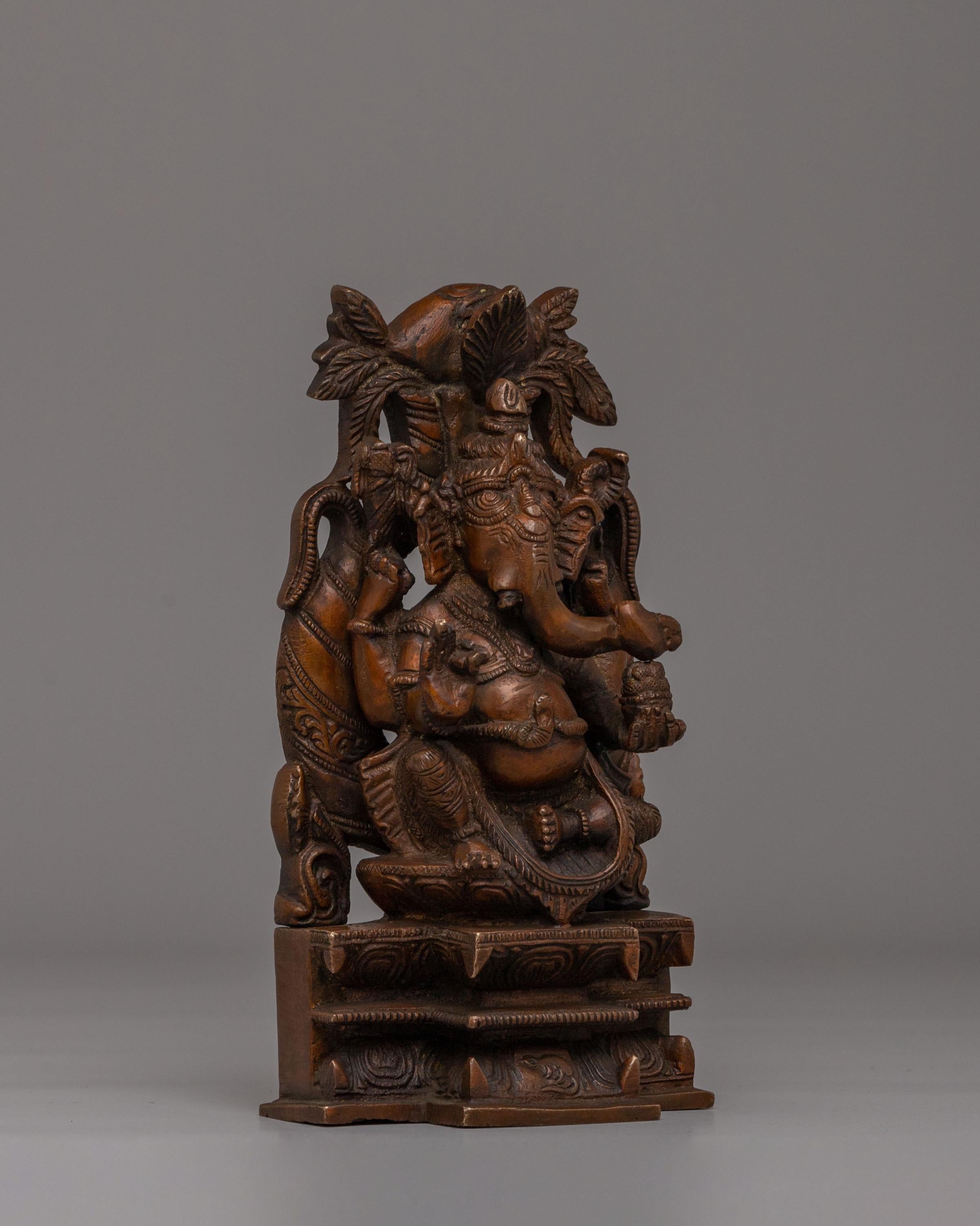 Traditional Handcrafted Ganesha Statue | Oxidized Copper Body