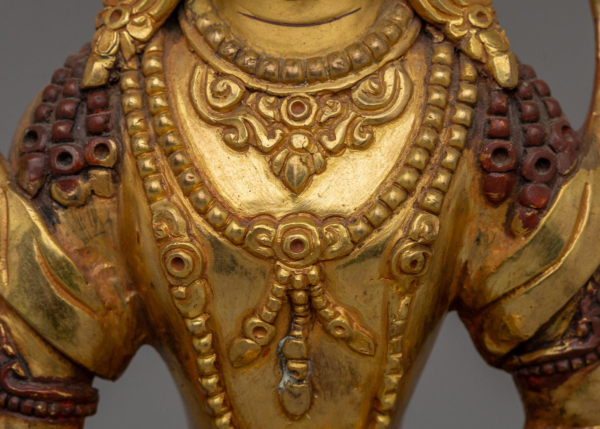 Handcrafted Scared Kshitigarbha Statue | 24K Gold Plated