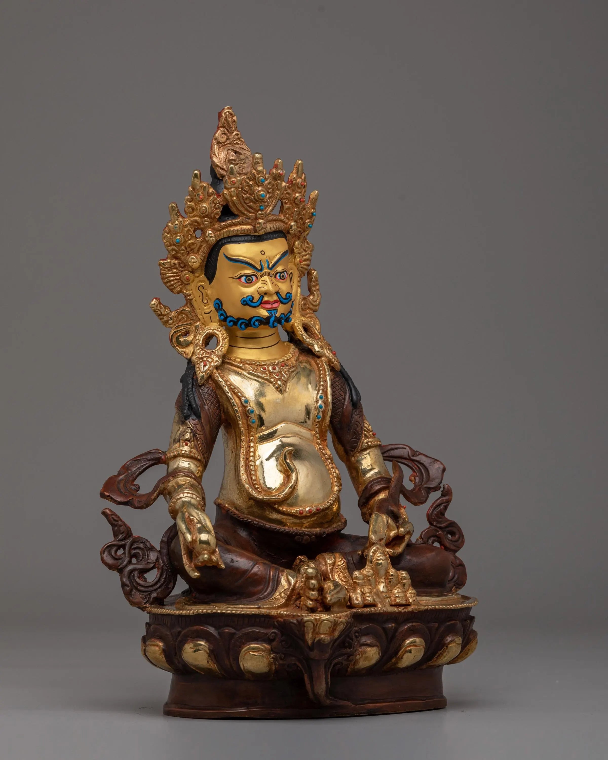 Dzambhala Statue for Altar | Handcrafted Dzambhala Deity Sculpture