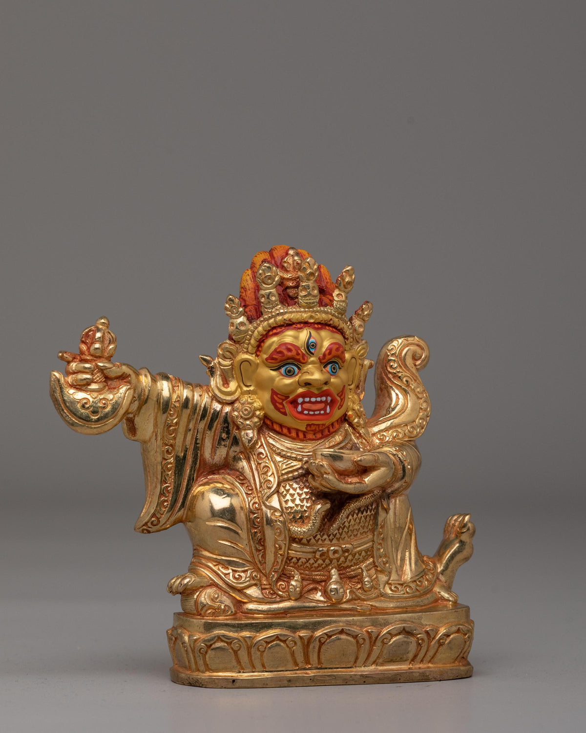 Mahakala Bergachen Wrathful Statue | Fierce Protector Deity