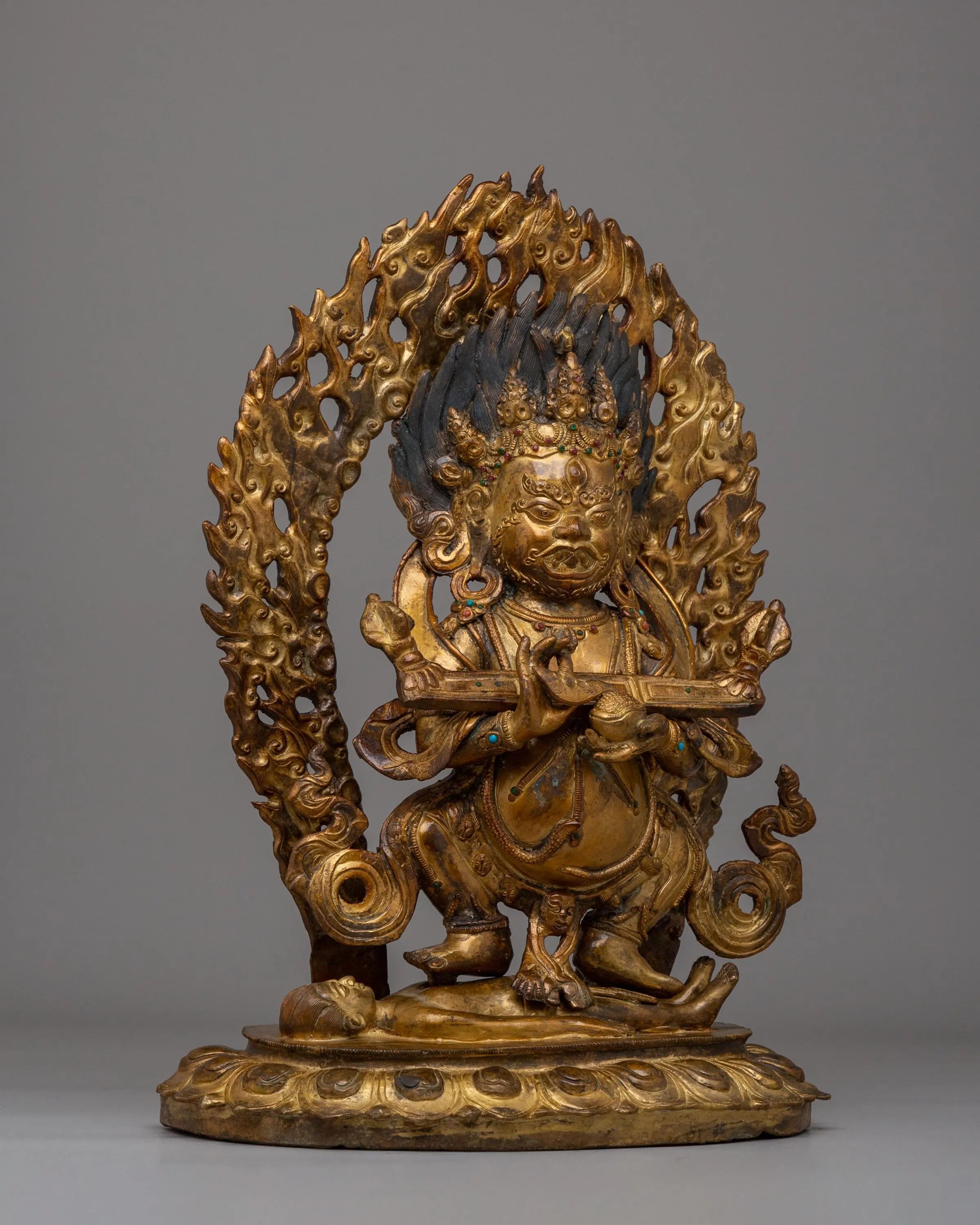 Shakya Mahakala Wrathful Protector Statue | Tibetan Buddhist Deity