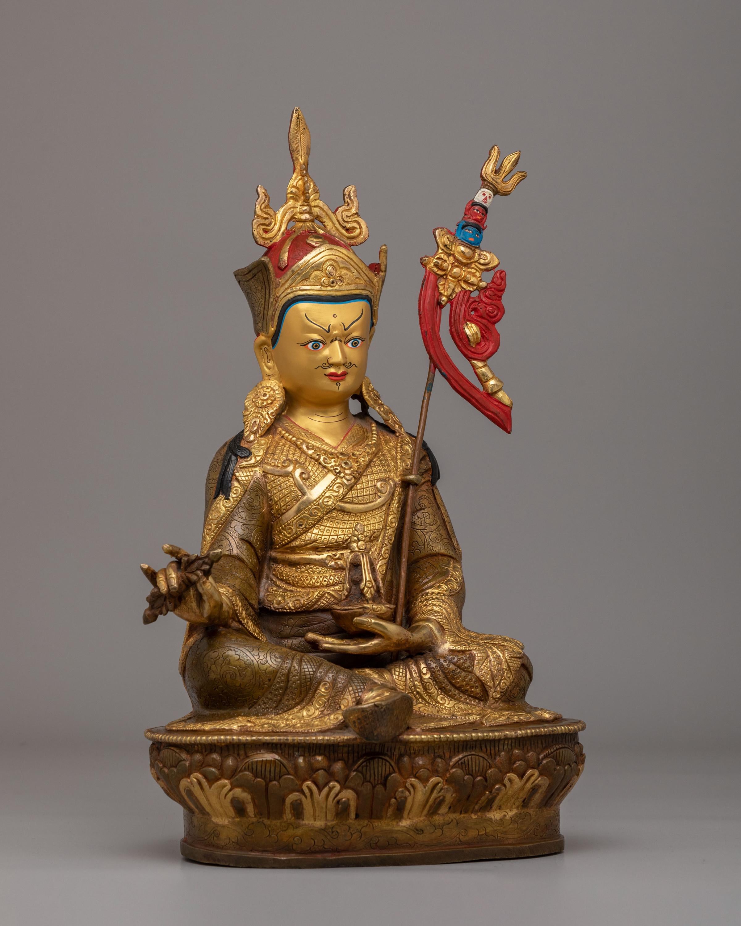 Sacred Guru Rinpoche Statue | Handcrafted Tibetan Deity Figure