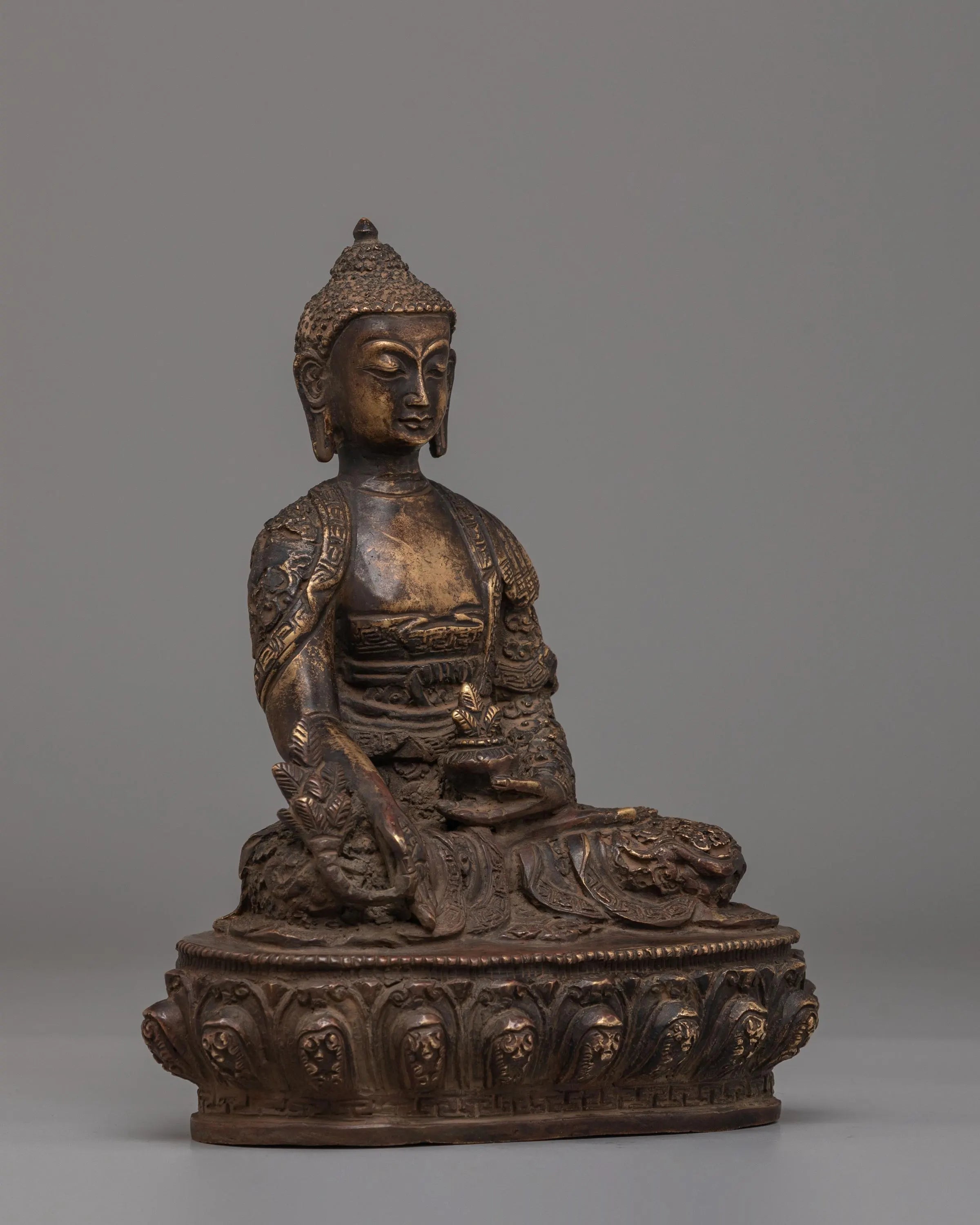 Sacred Tibetan Medicine Buddha Statue | Handcrafted Copper Statue