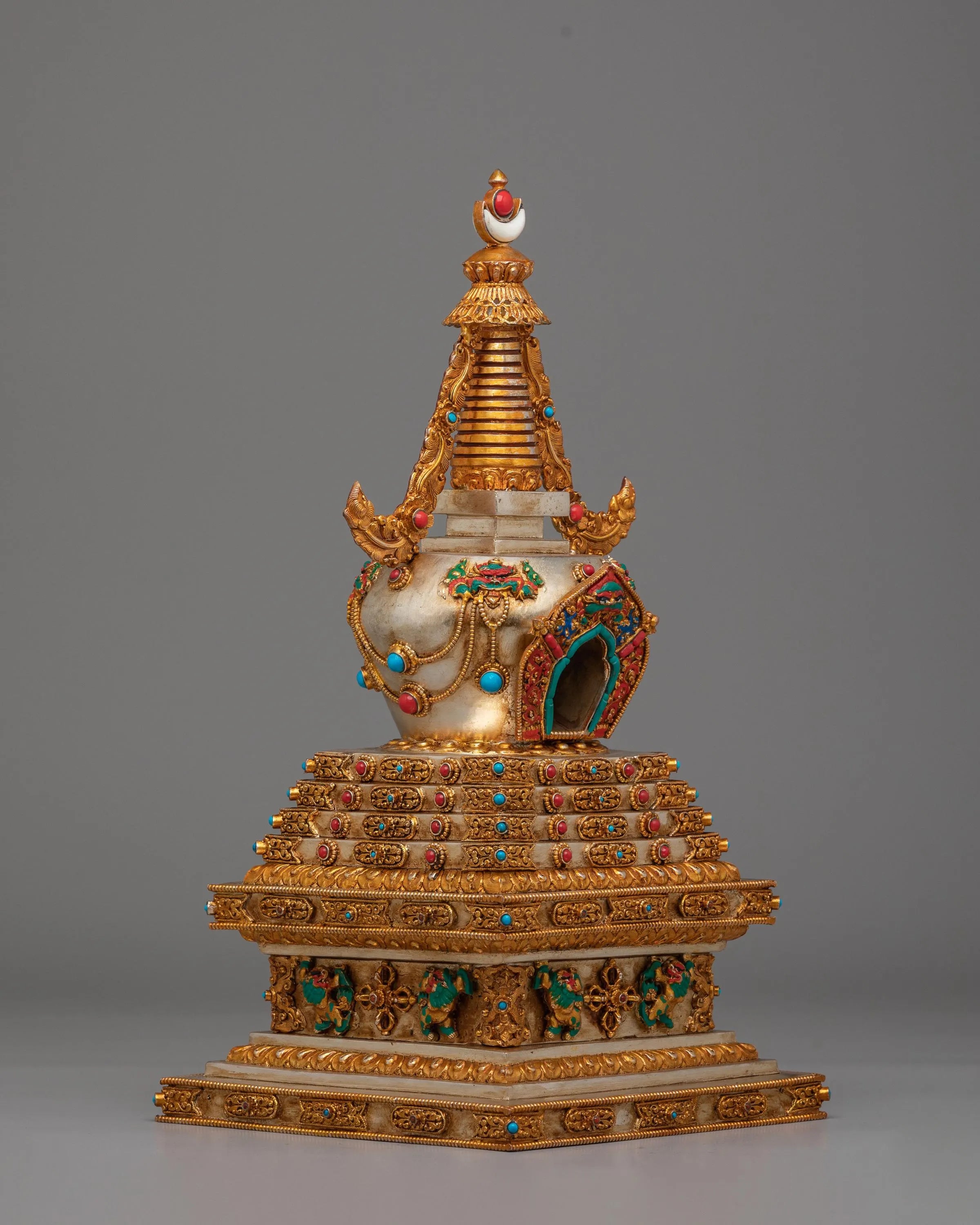 Jangchub Spiritual Stupa | Copper Body with Gold and Silver Plating