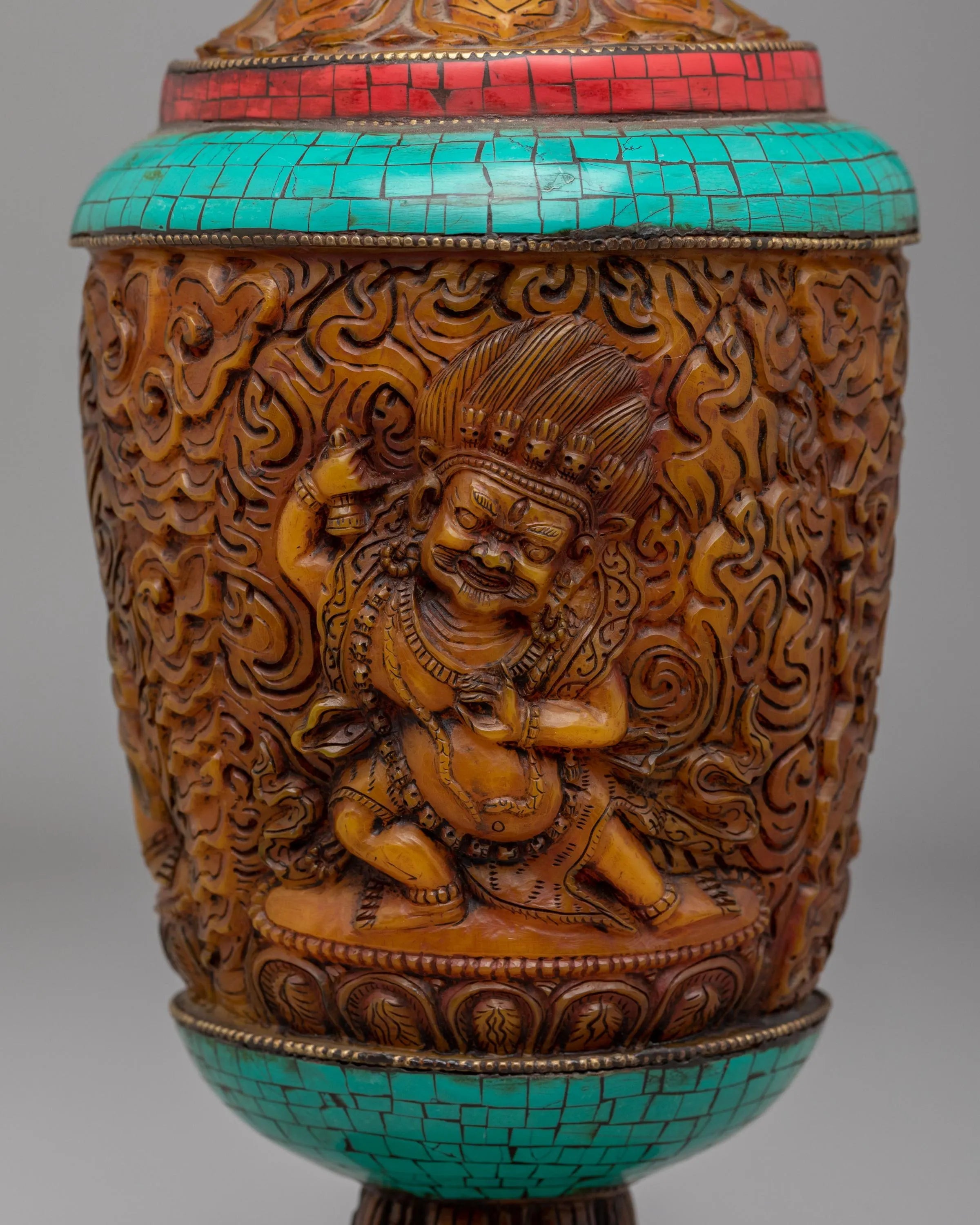 Black Manjushri Flower Vase | Handcrafted Flower Vase