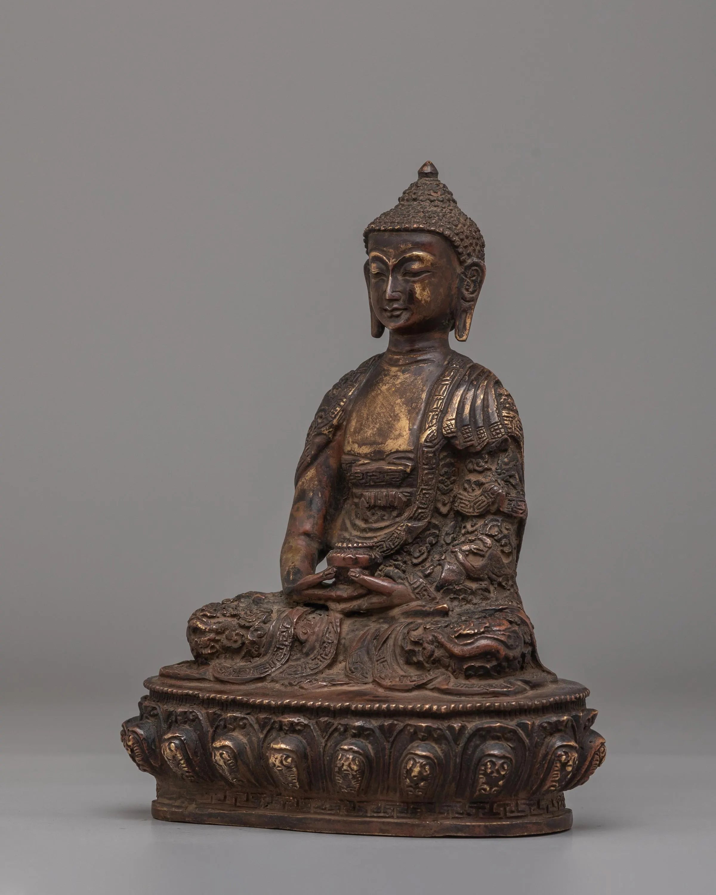 Amitabha Buddha Altar Statue | Handcrafted Brass Sculpture for Meditation & Blessings