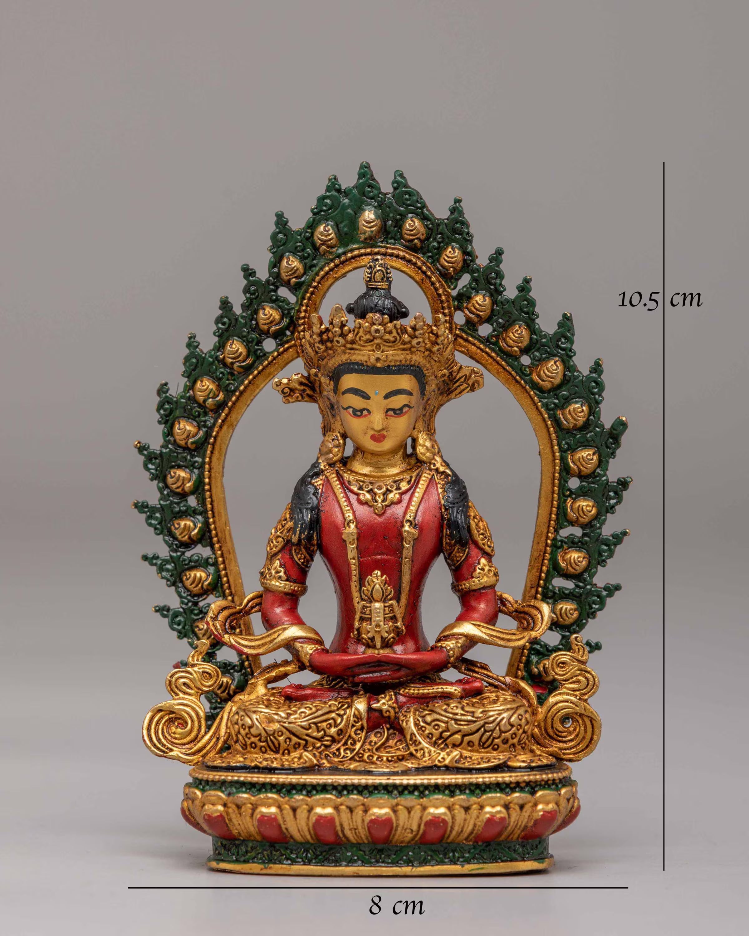 Buddhist Amitayus Longevity Deity Statue | 24K Gold Plated Buddhist Buddha