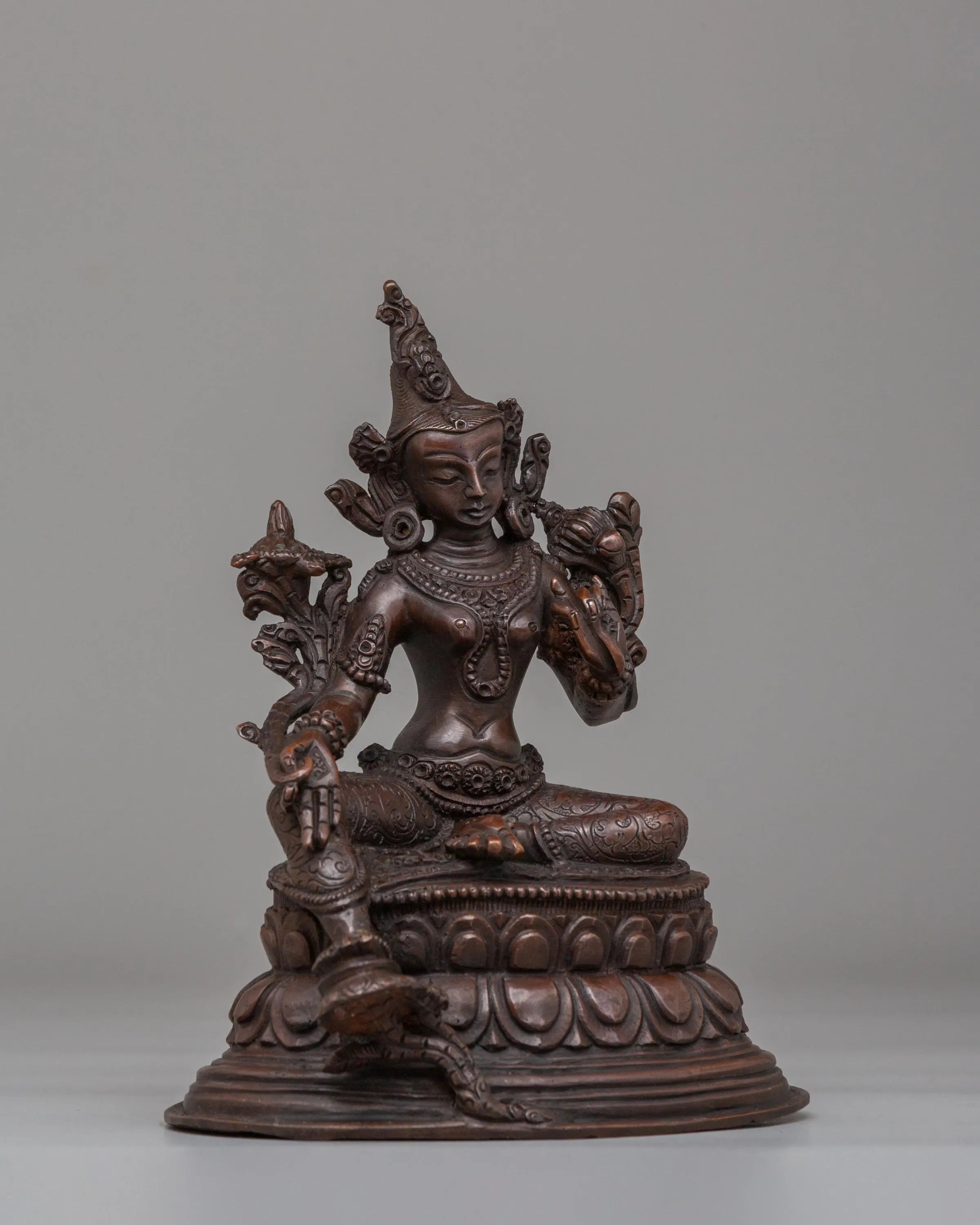 Ceremonial Green Tara Shrine Statue | Spiritual Artwork