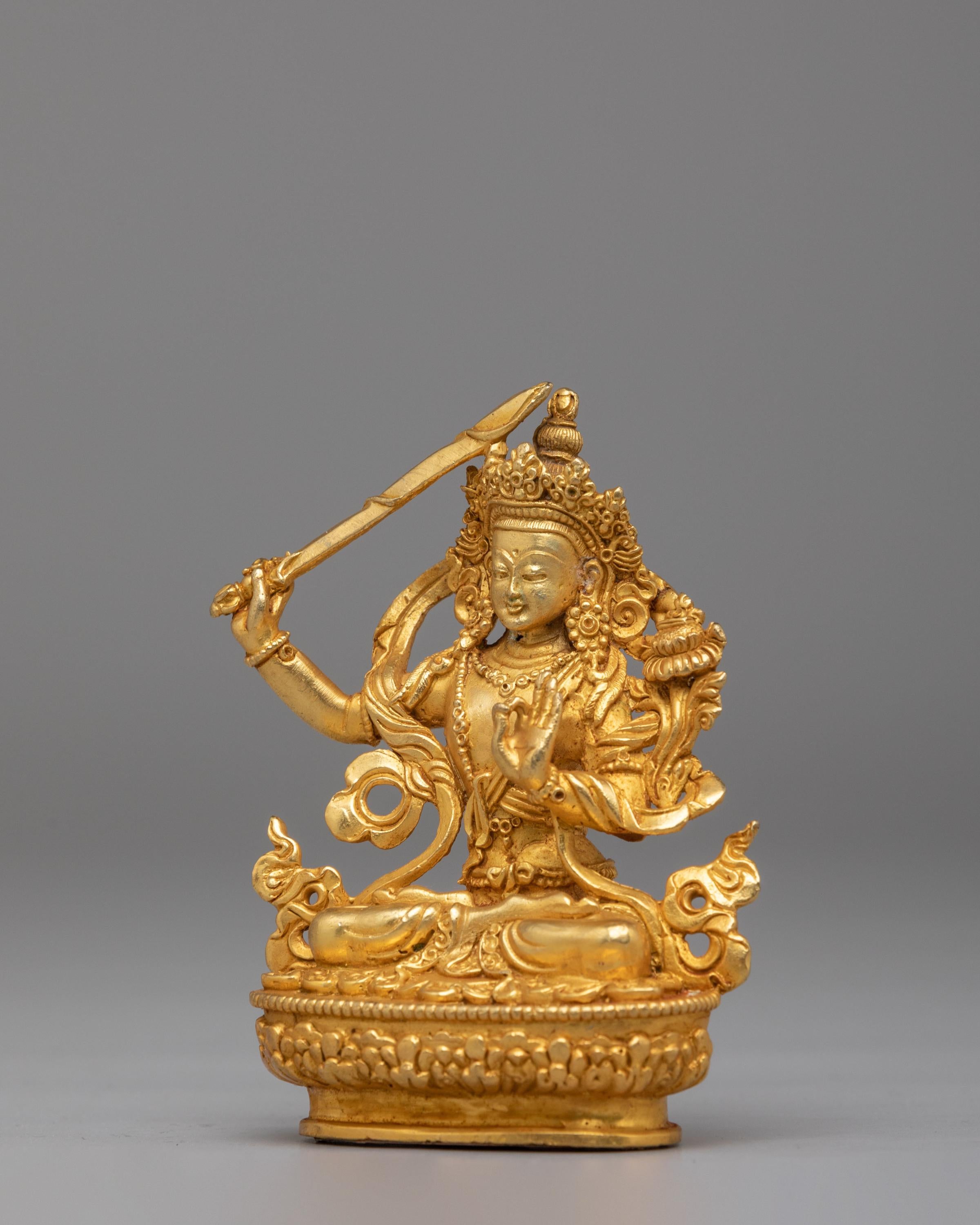 Himalayan Buddhist Wisdom Deity Statue | Manjushri Decor