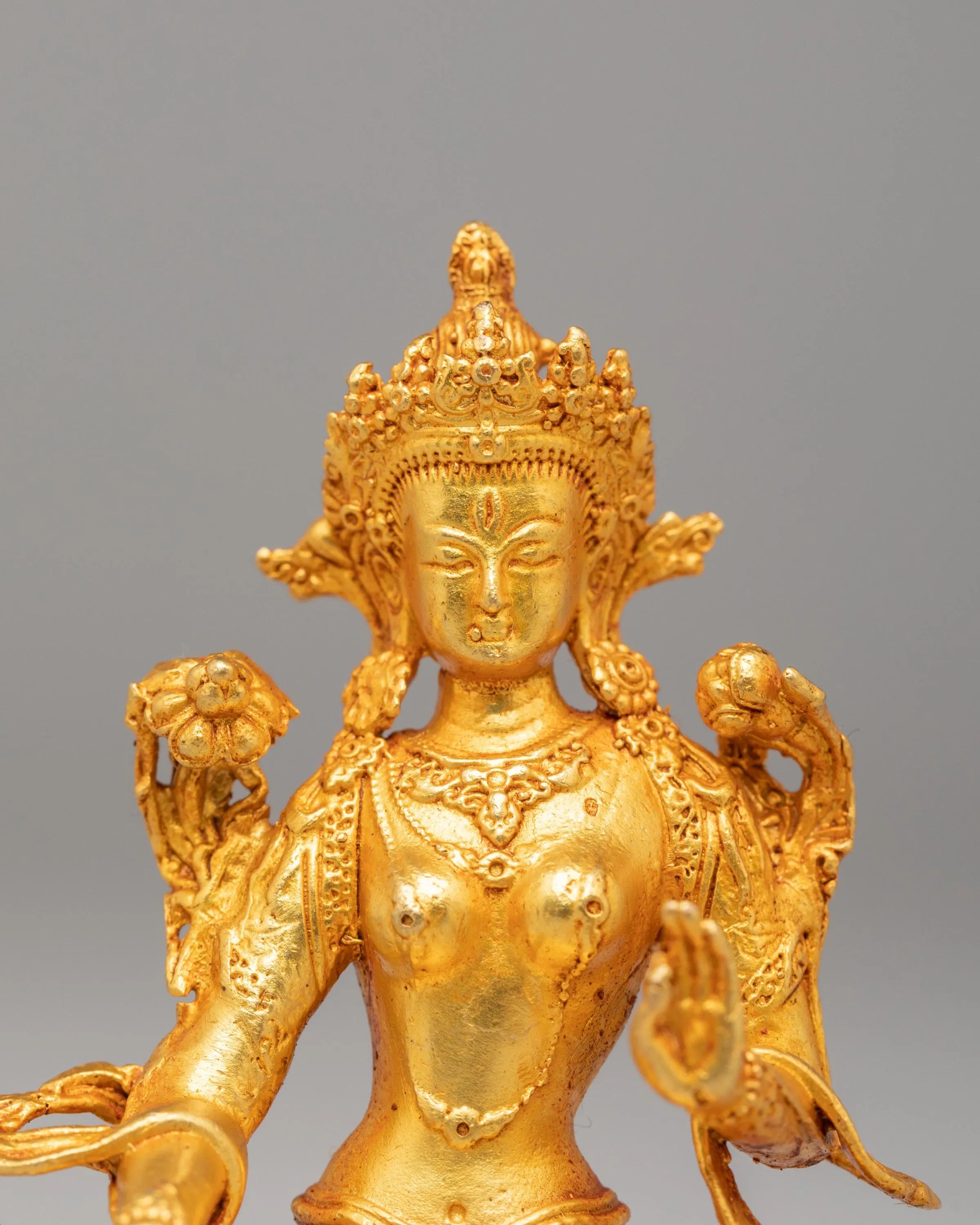 Ceremonial White Tara Shrine Sculpture | Machine Made Statue