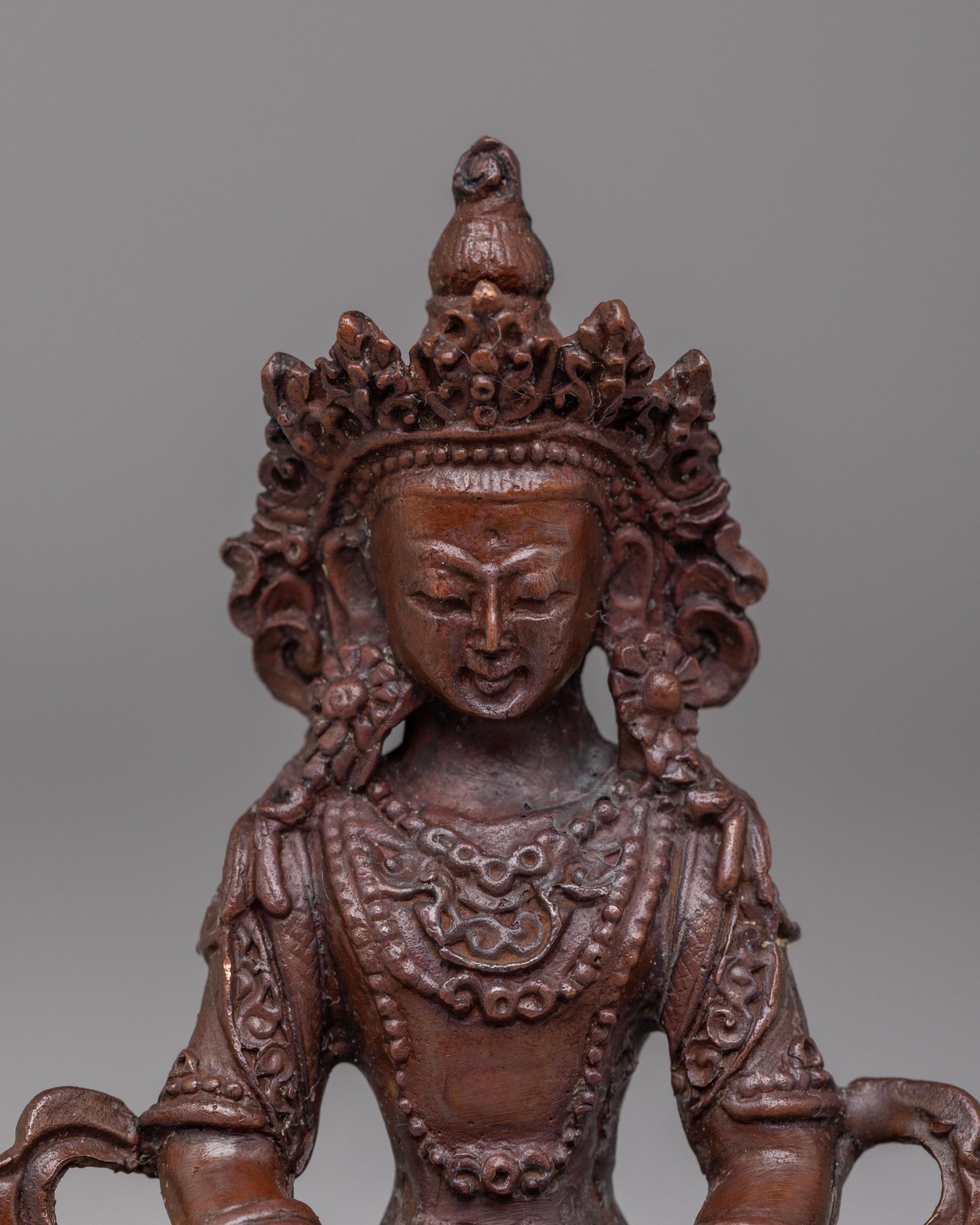 Handcrafted Amitayus Deity Statue | Buddhist Sculpture for Meditation
