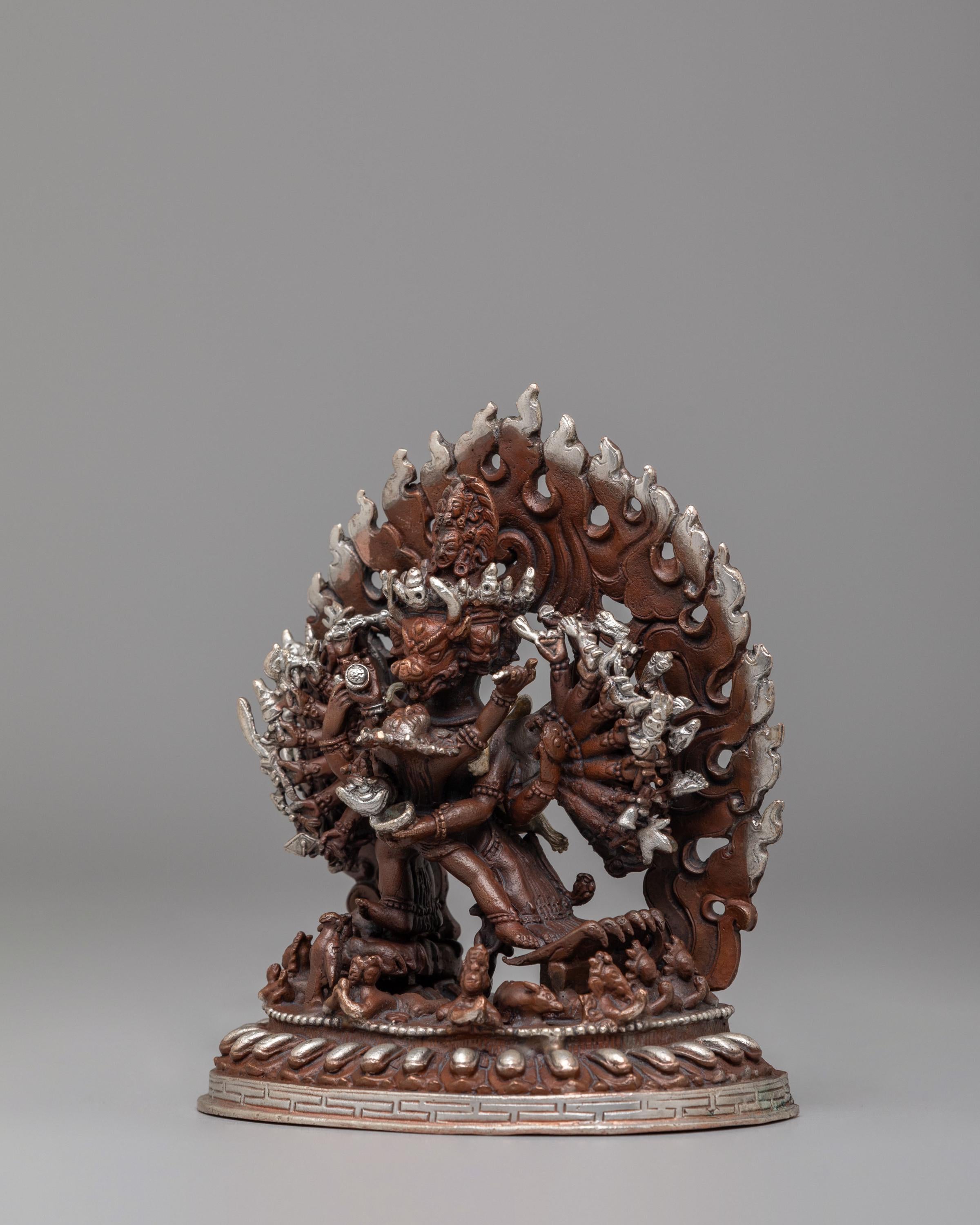 Tantric Yamantaka Protector Statue | Himalayan Buddhist Deity Art