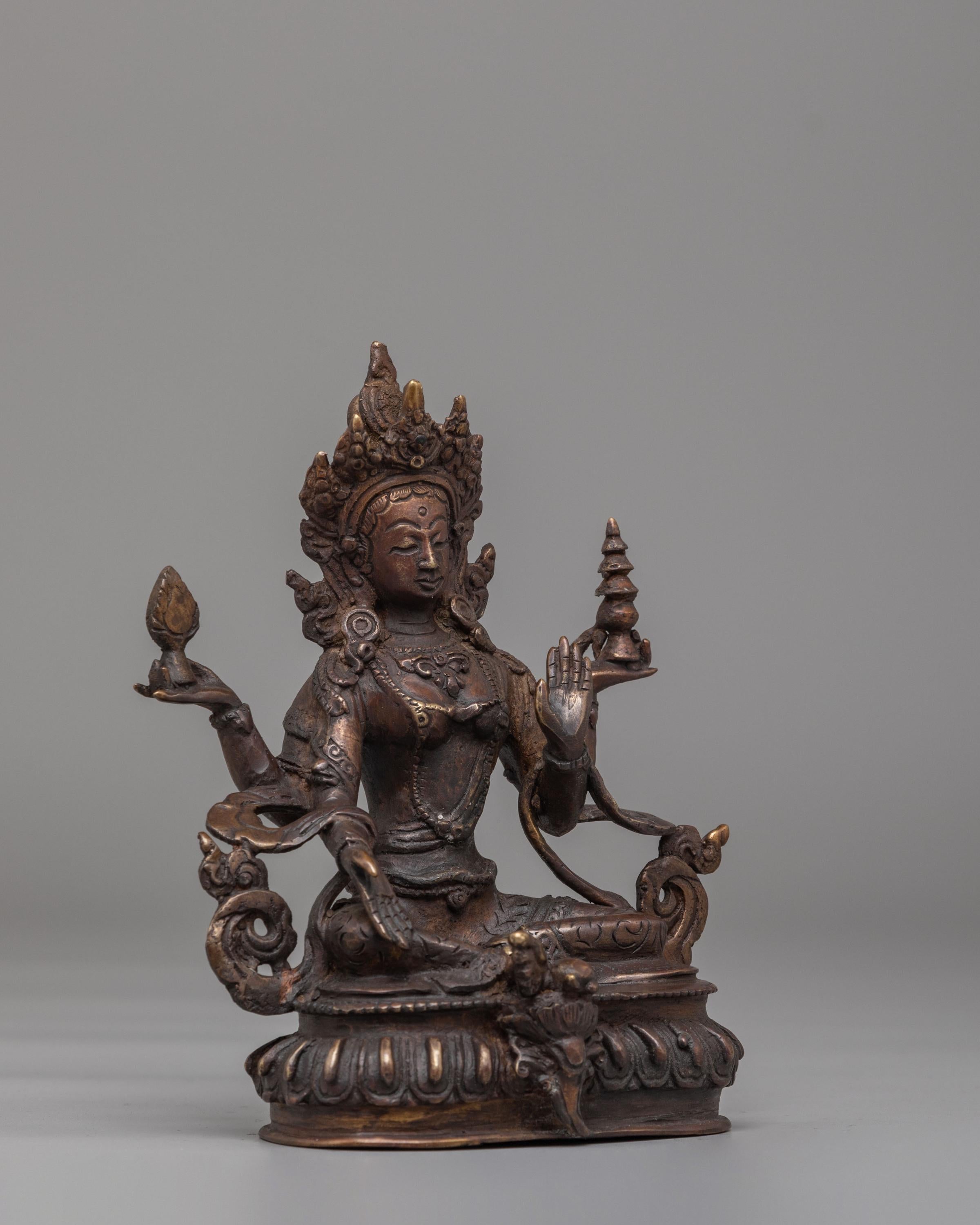 Spiritual Laxmi Goddess Statue | Sacred Copper Statue