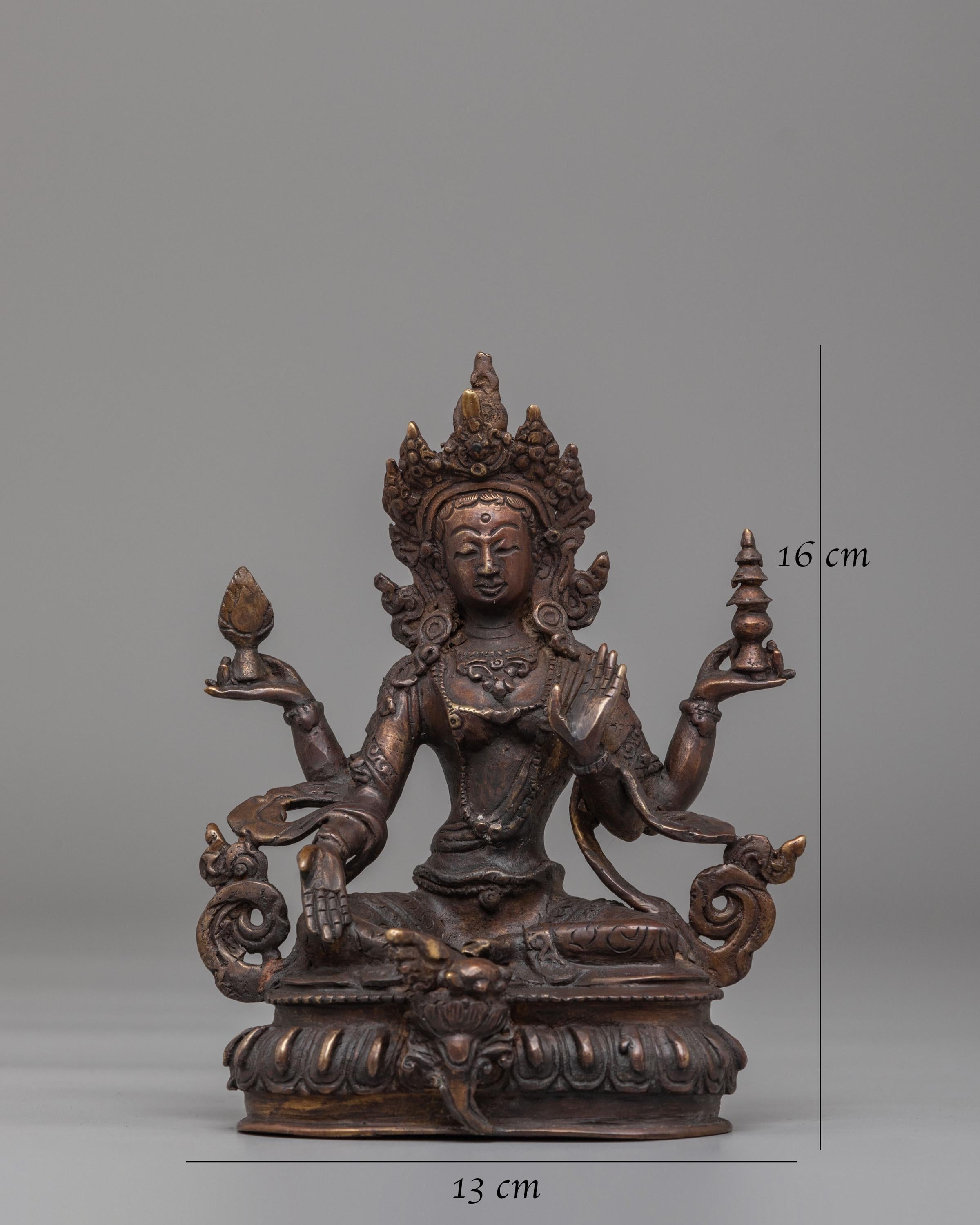 Spiritual Laxmi Goddess Statue | Sacred Copper Statue