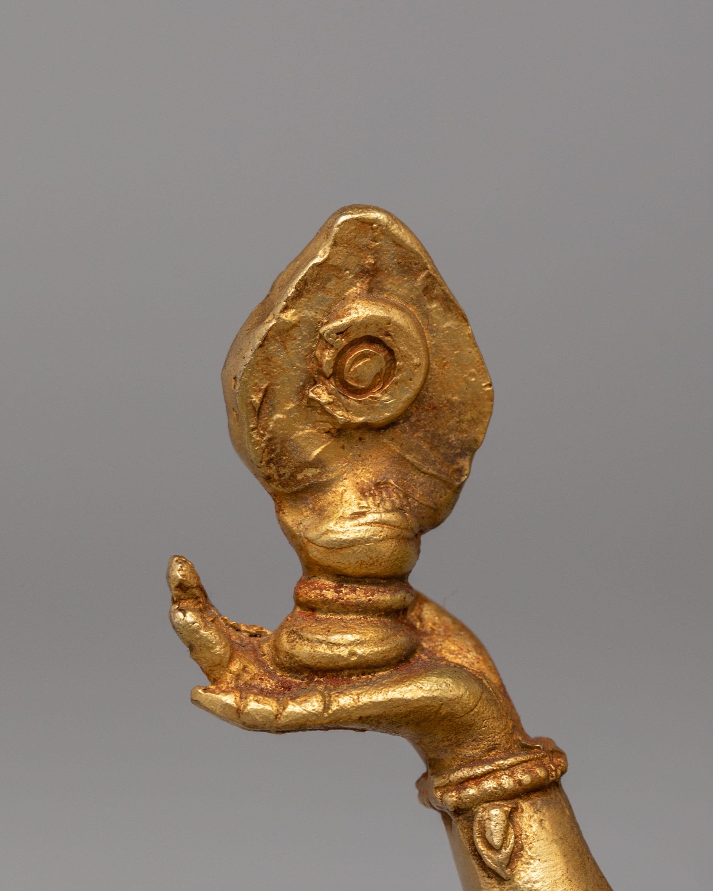 Wealth Goddess Laxmi Statue | Handcrafted Gold Plated Copper Deity