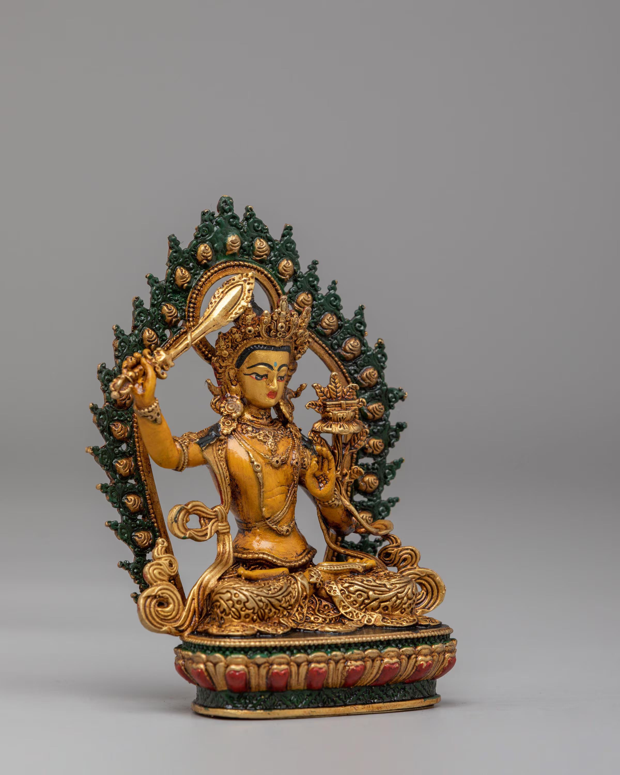 Ceremonial Manjushri Shrine Statue | Wisdom and Meditation Statue
