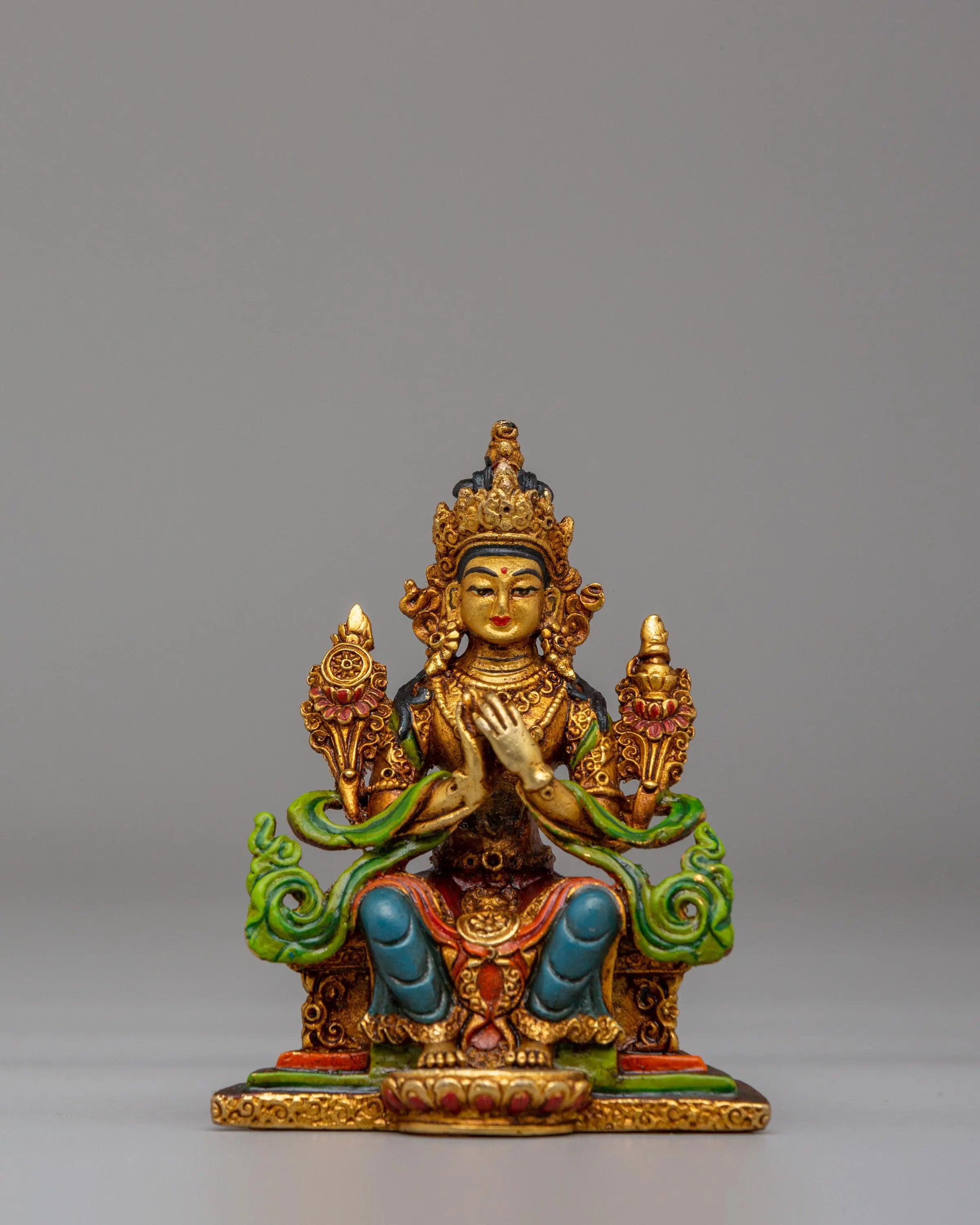 Spiritual Maitreya Buddha Deity Statue | Handmade Copper Sculpture with 24K Gold Plating
