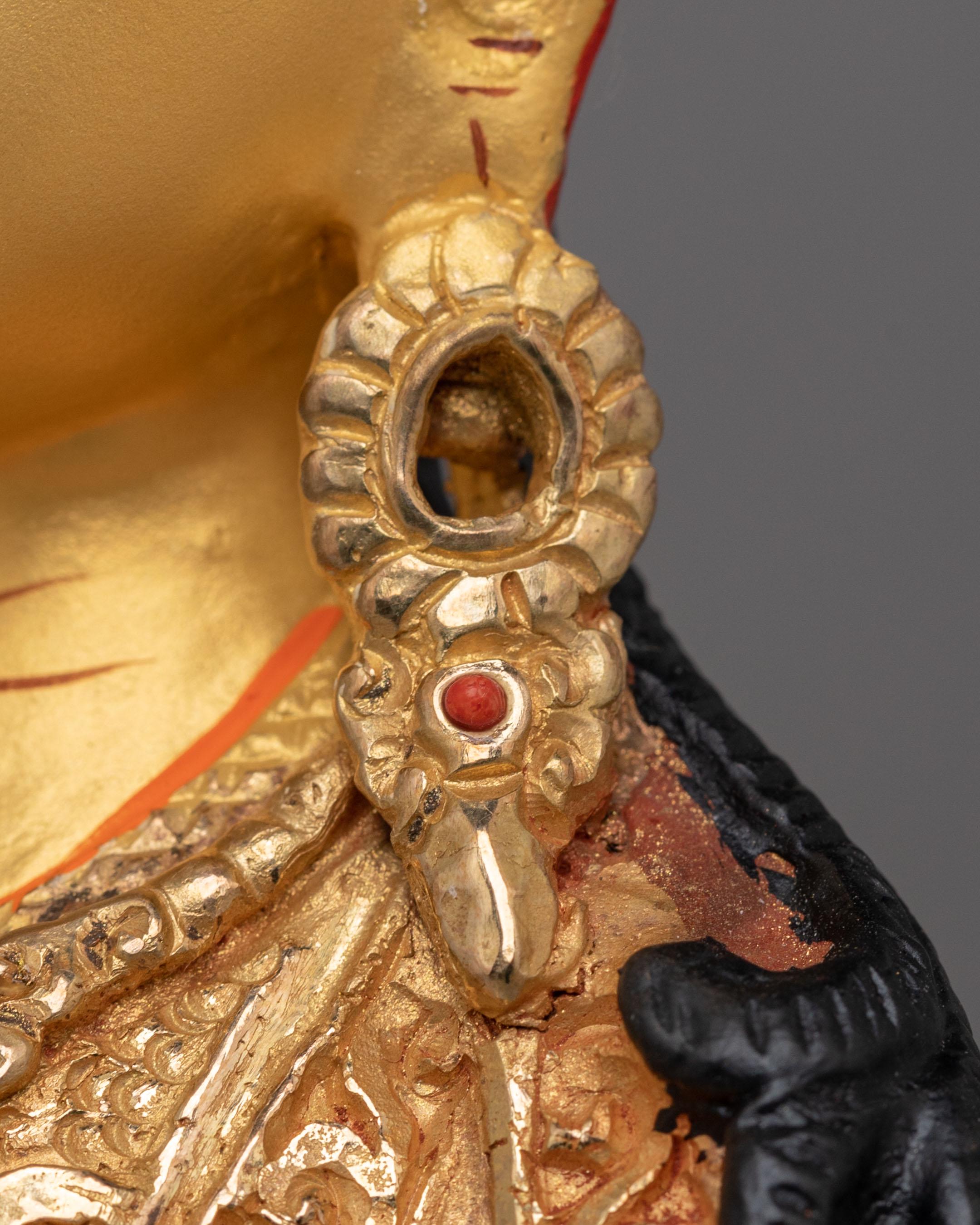 Himalayan Guru Rinpoche Altar Statue | 24K Gold Plated Tibetan Buddha