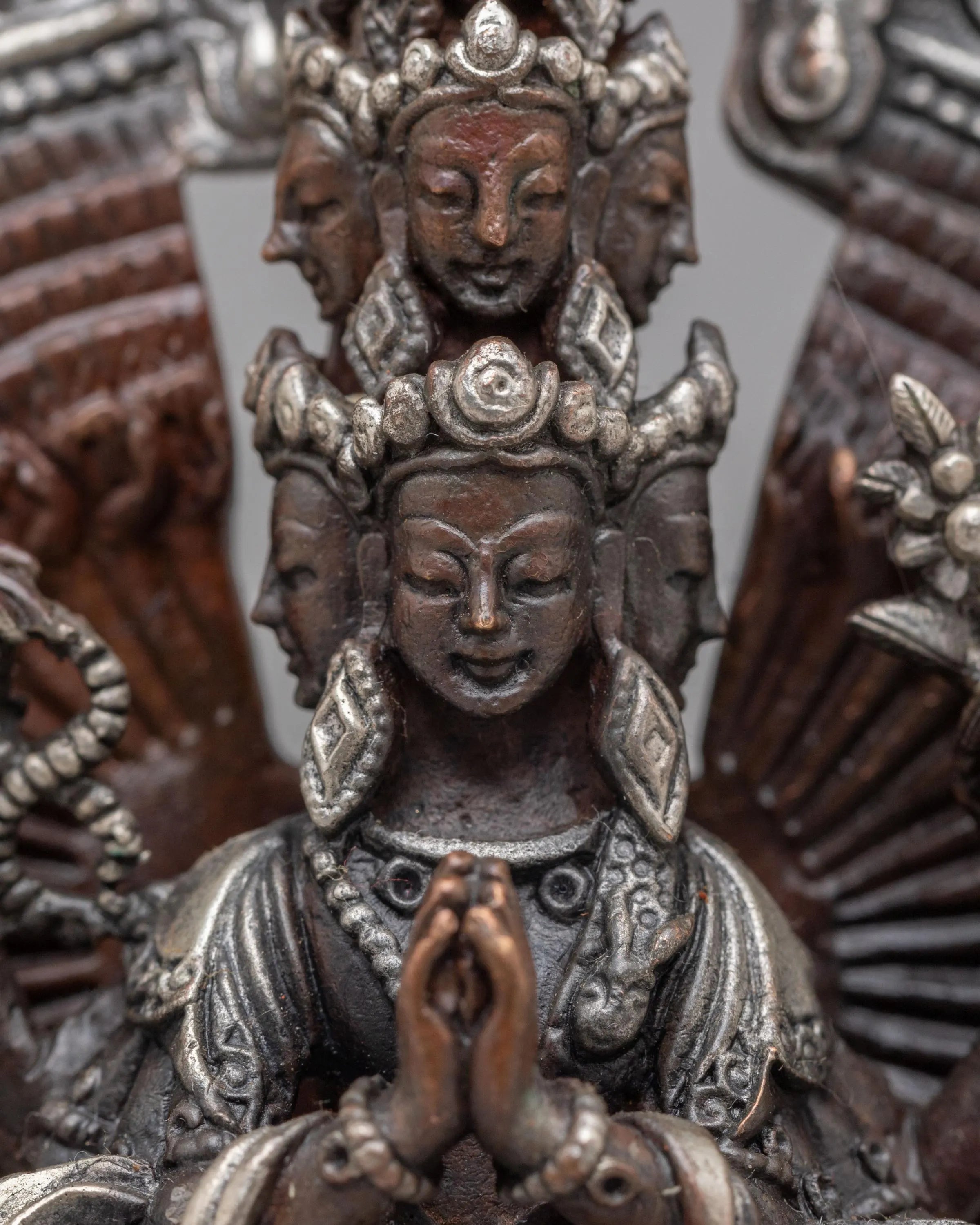 1000-armed-Chenrezig-Statue-for-Altar | Silver-Plated Tibetan Deity