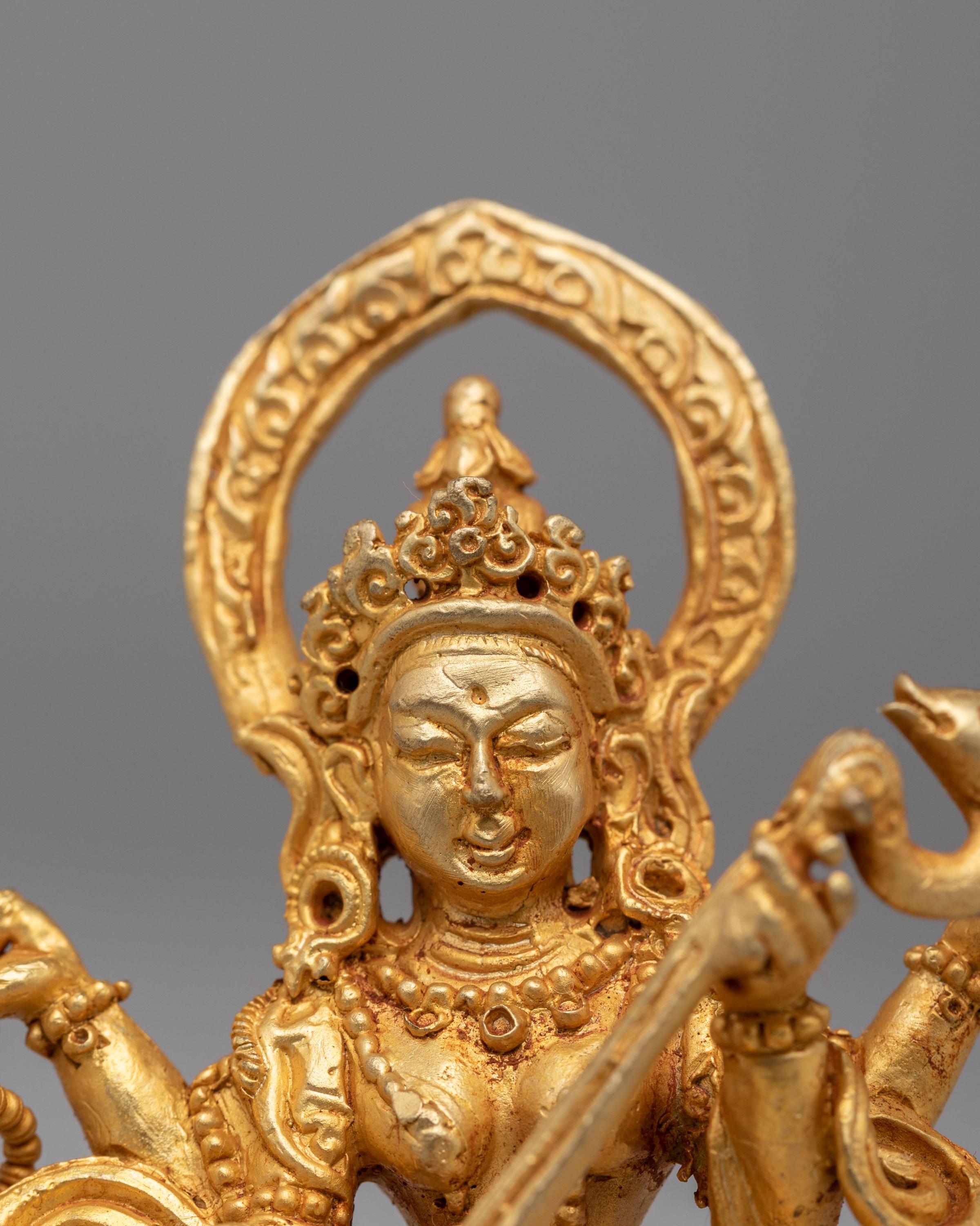 Handcrafted Saraswati Altar Statue | Goddess of Wisdom Decor