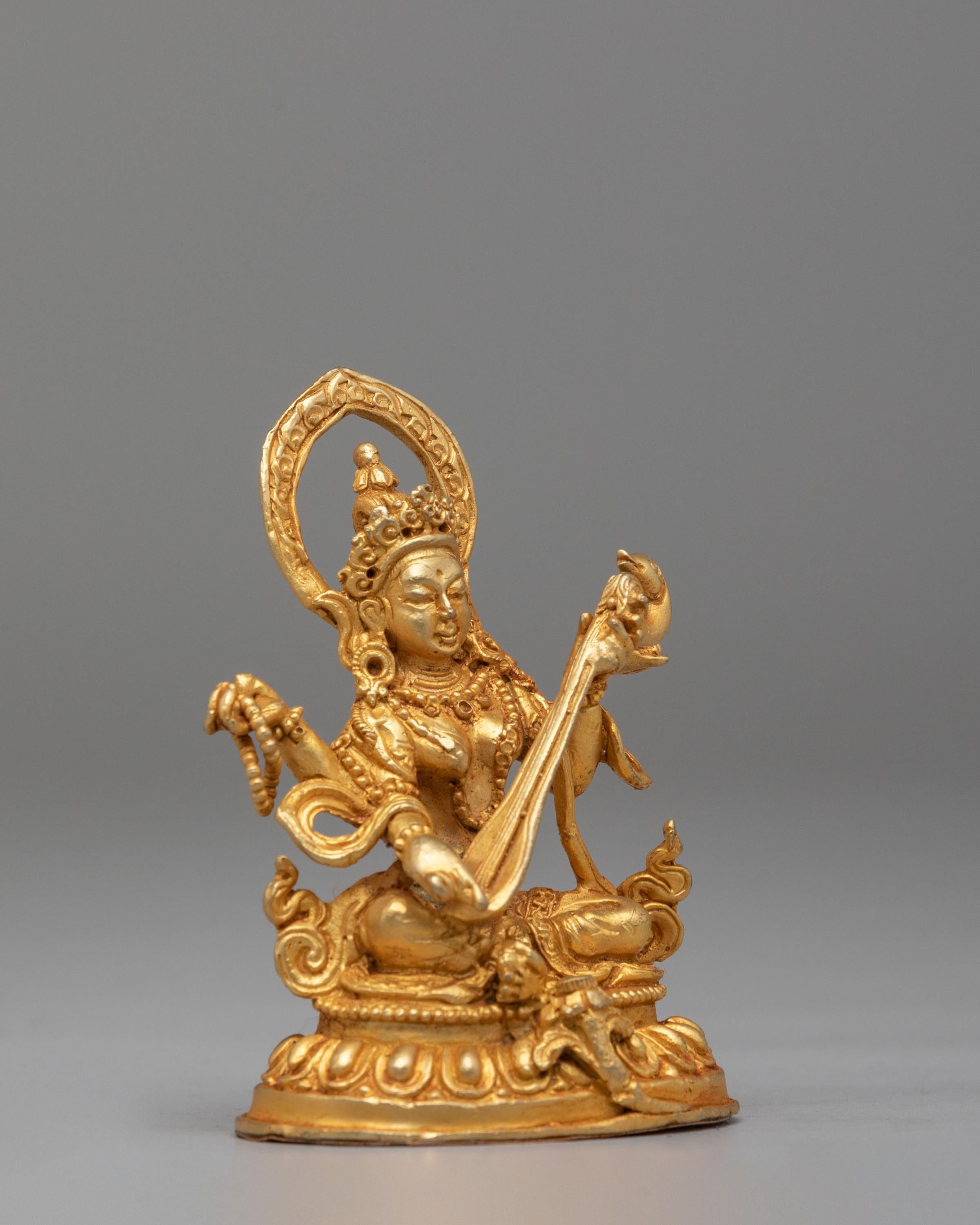 Handcrafted Saraswati Altar Statue | Goddess of Wisdom Decor
