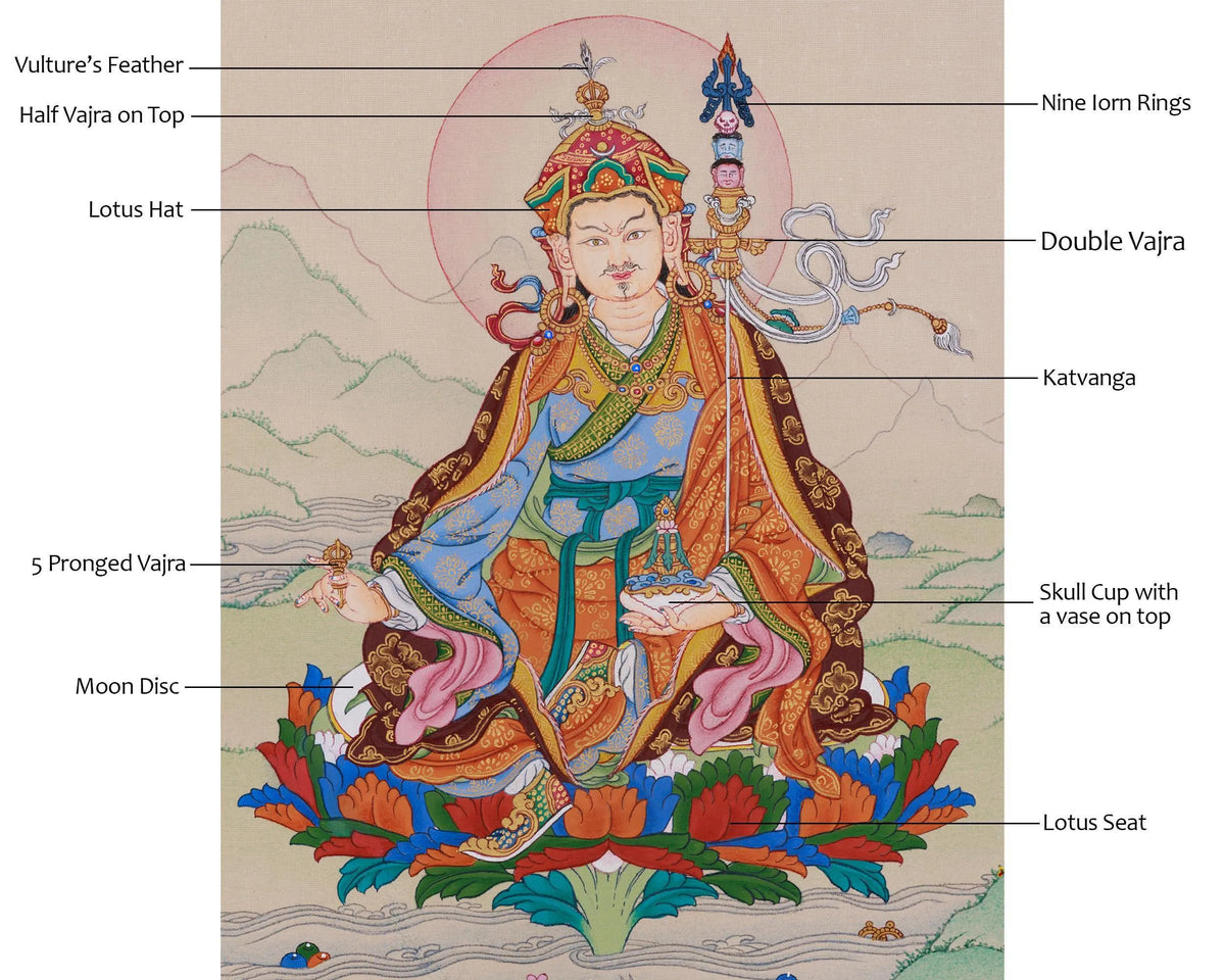 The Teacher of the Dharma, Guru Rinpoche | Padmasambhava Art | Wisdom and Protection