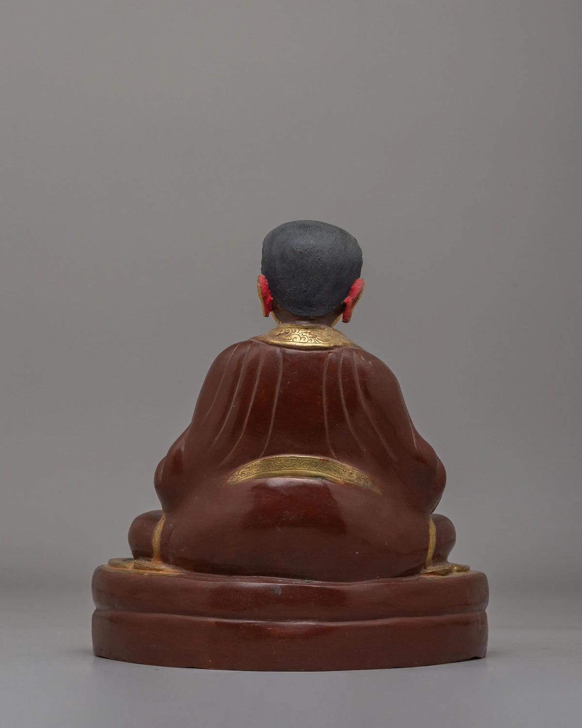 Buddhist Kagyu Master Marpha Sculpture | 24K Gold Plated Copper Deity