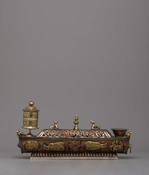 Prayer Wheel with Incense Burner
