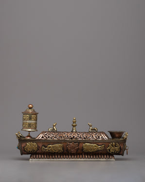 Prayer Wheel with Incense Burner