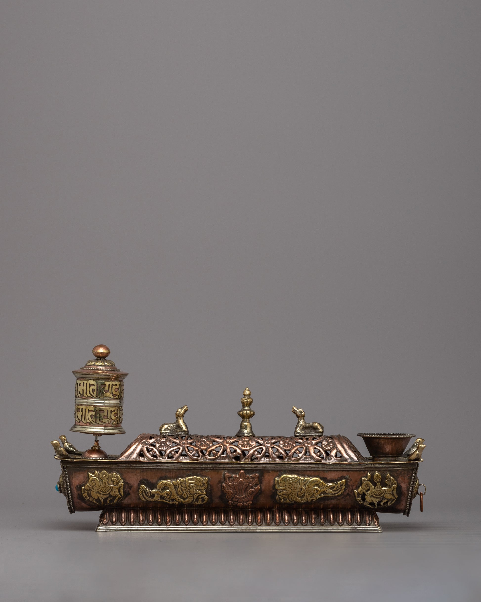 Prayer Wheel with Incense Burner