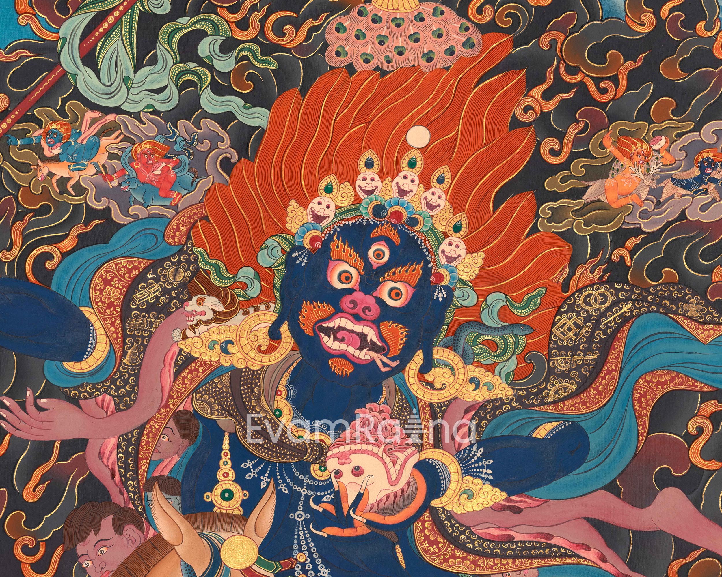 Palden Lhamo Thangka Print | Invoking the Power of the Goddess | Wall Decoration