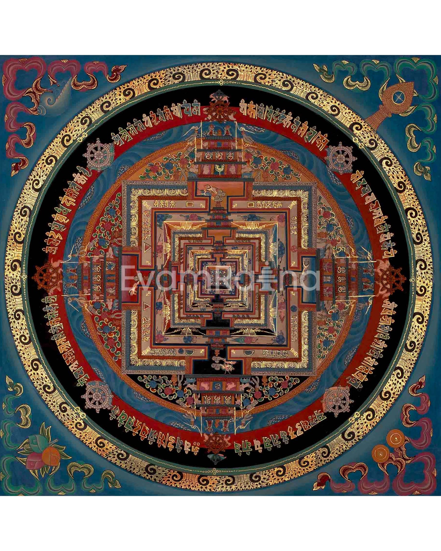 Kalachakra Mandala| Wall Decoration Painting | Mindfulness Meditation Practice Tool Thangka Painting for Good Luck|