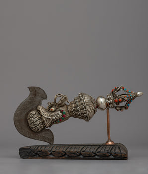 Handcrafted Silver Kartika Knife | Exquisite Artistry for Ritual Excellence