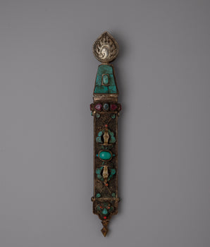 Traditional Tibetan Knife | Handmade Copper with Symbolic Carvings and Ritual Use