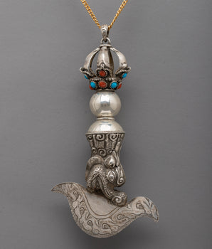 Tibetan Kartika Knife Locket | Buddhist Protective Pendant