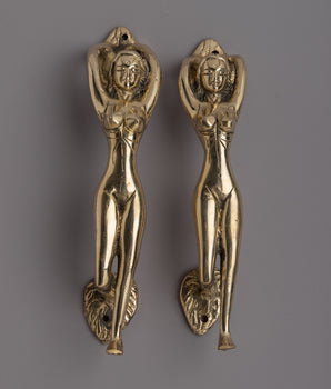 Lady Brass Door Handles Set