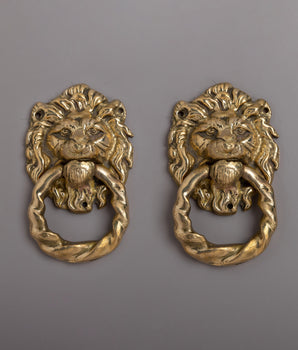 Lion Door Knocker Set